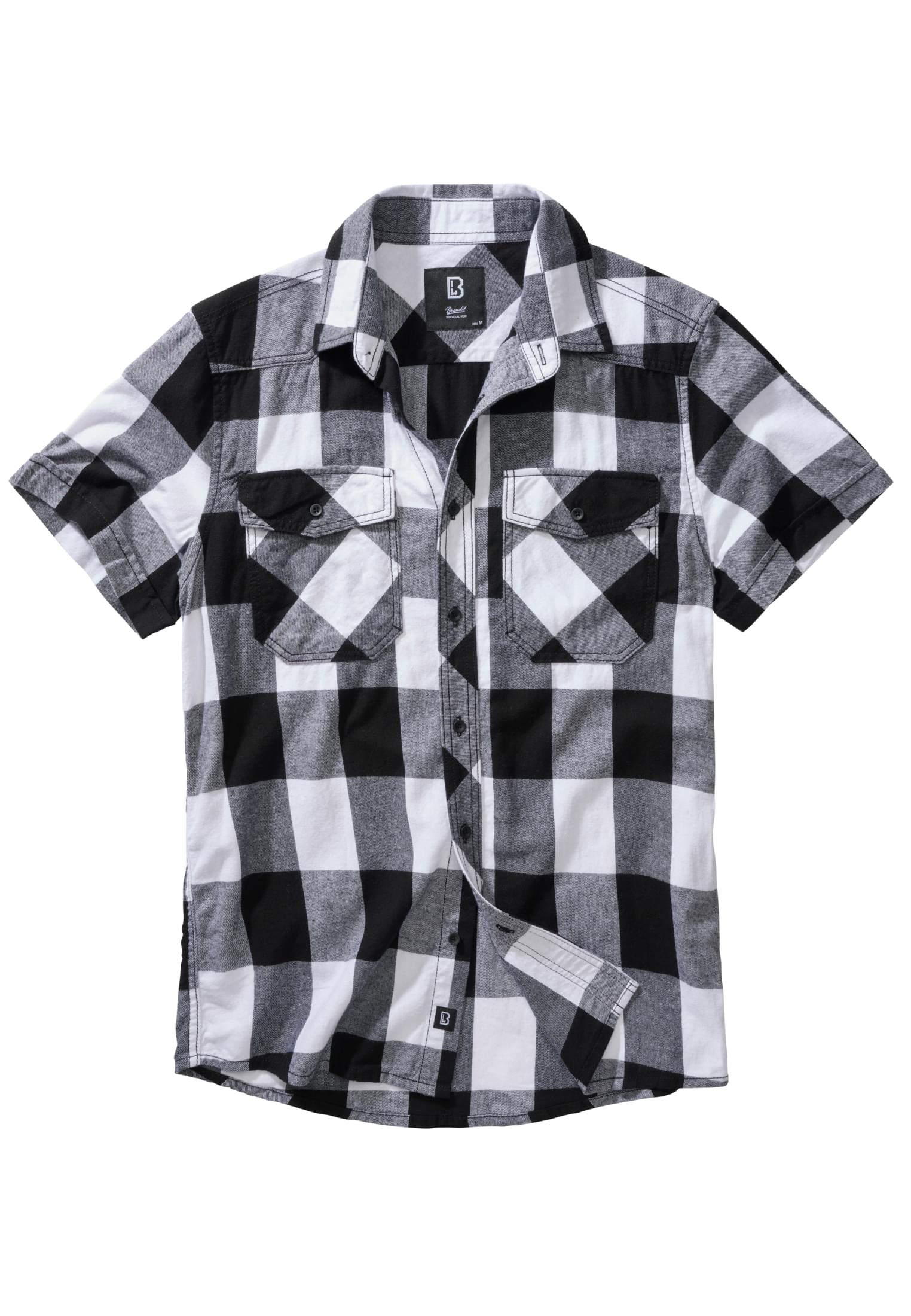 Pullover Checkshirt Halfsleeve in Farbe white/black