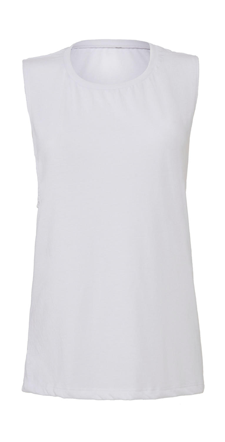  Flowy Scoop Muscle Tank Top in Farbe White