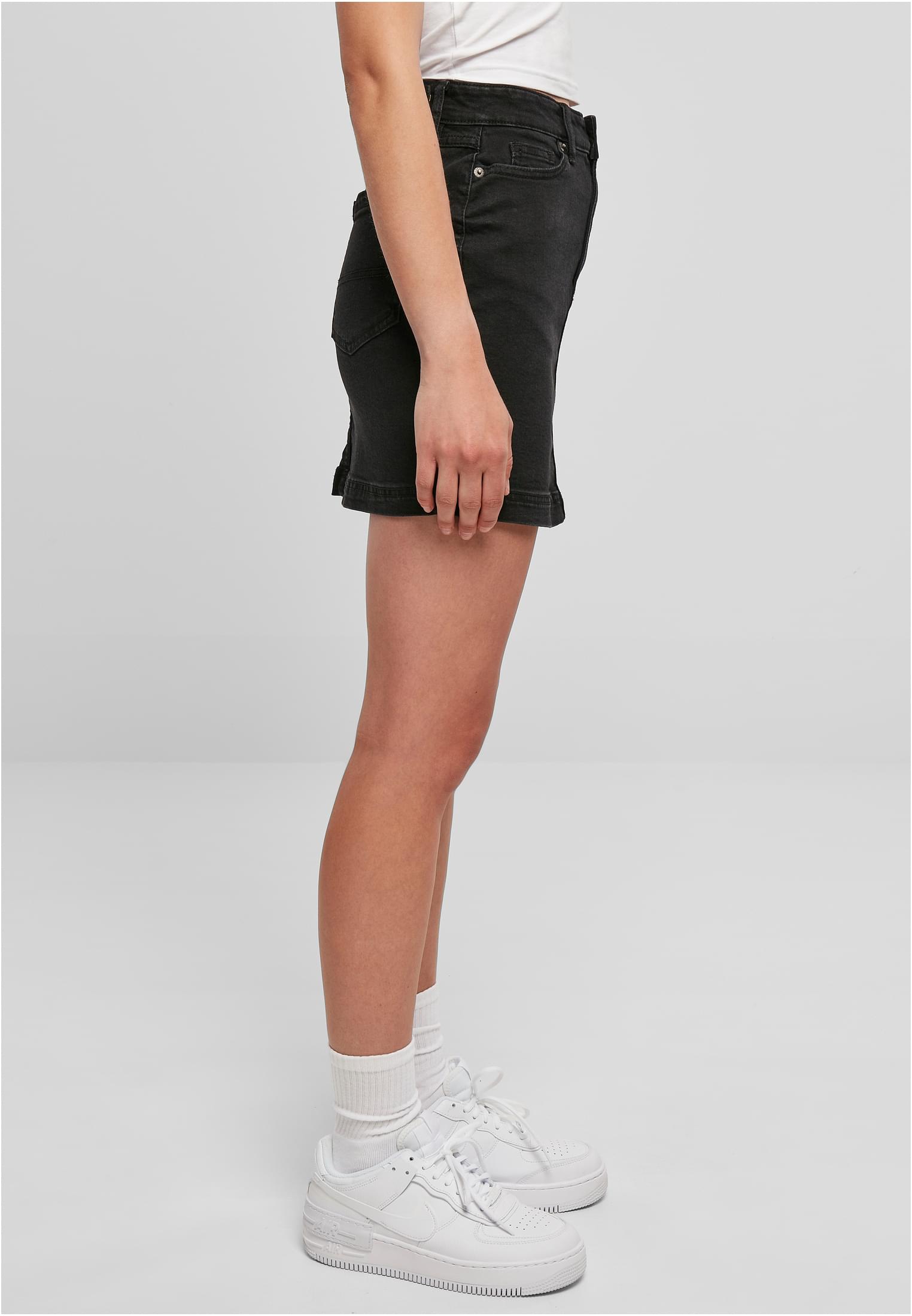 Frauen Ladies Organic Stretch Denim Mini Skirt in Farbe black washed