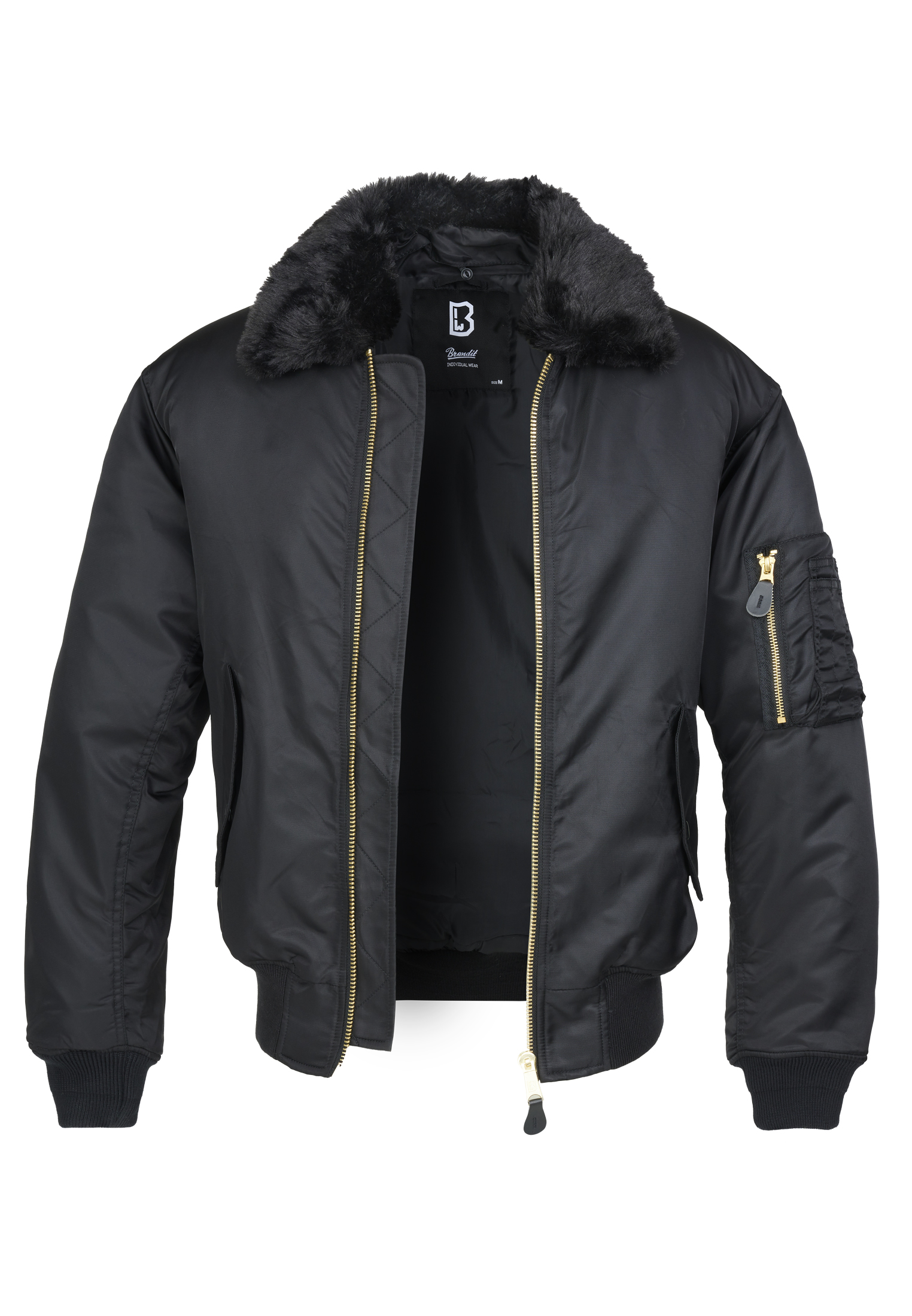 Jacken MA2 Jacket Fur Collar in Farbe black/darkcamo