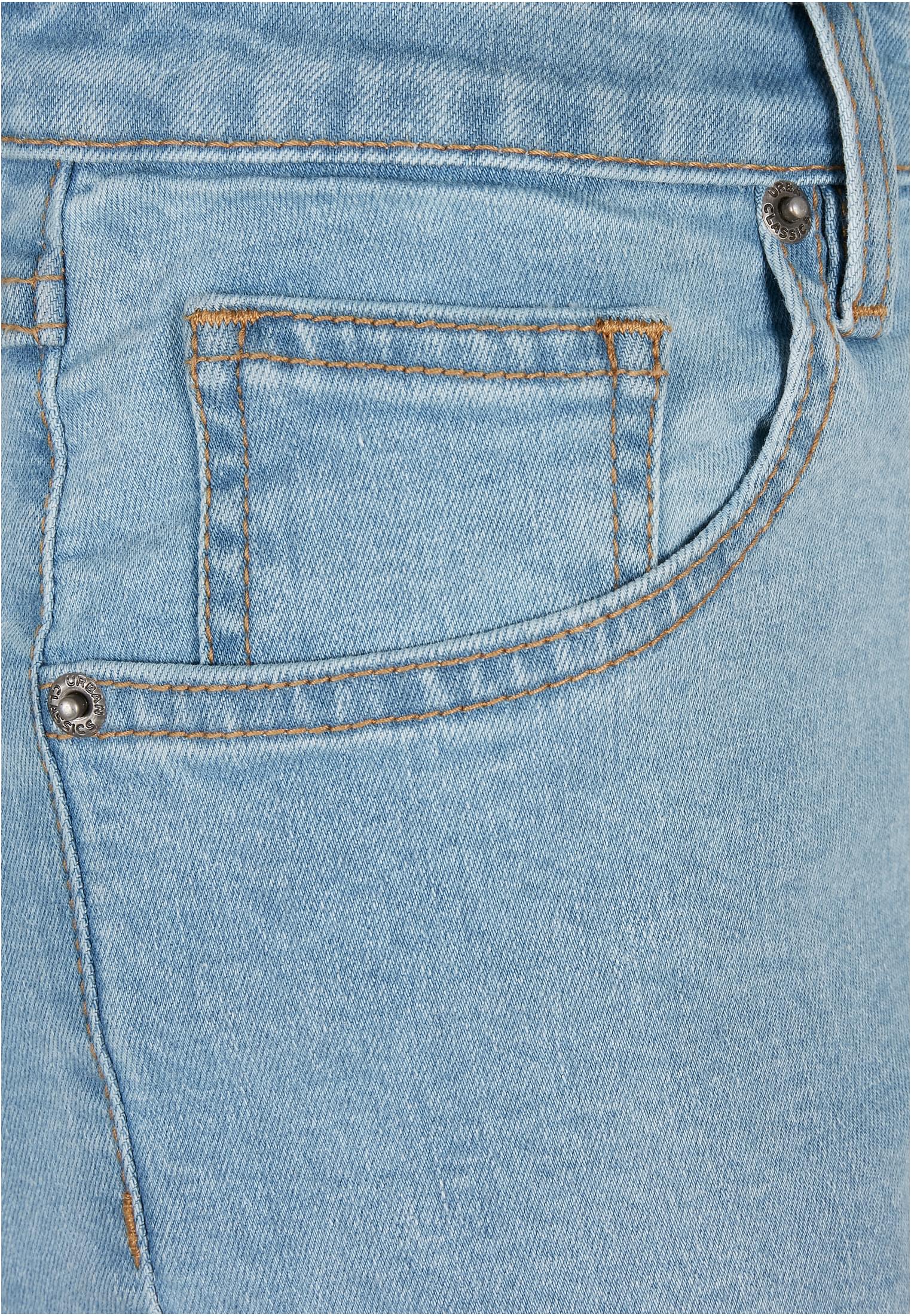 Frauen Ladies Organic Stretch Denim 5 Pocket Shorts in Farbe clearblue bleached