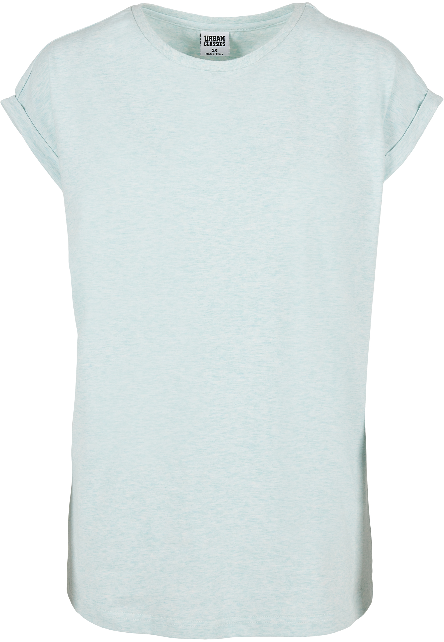 T-Shirts Ladies Color Melange Extended Shoulder Tee in Farbe aqua melange