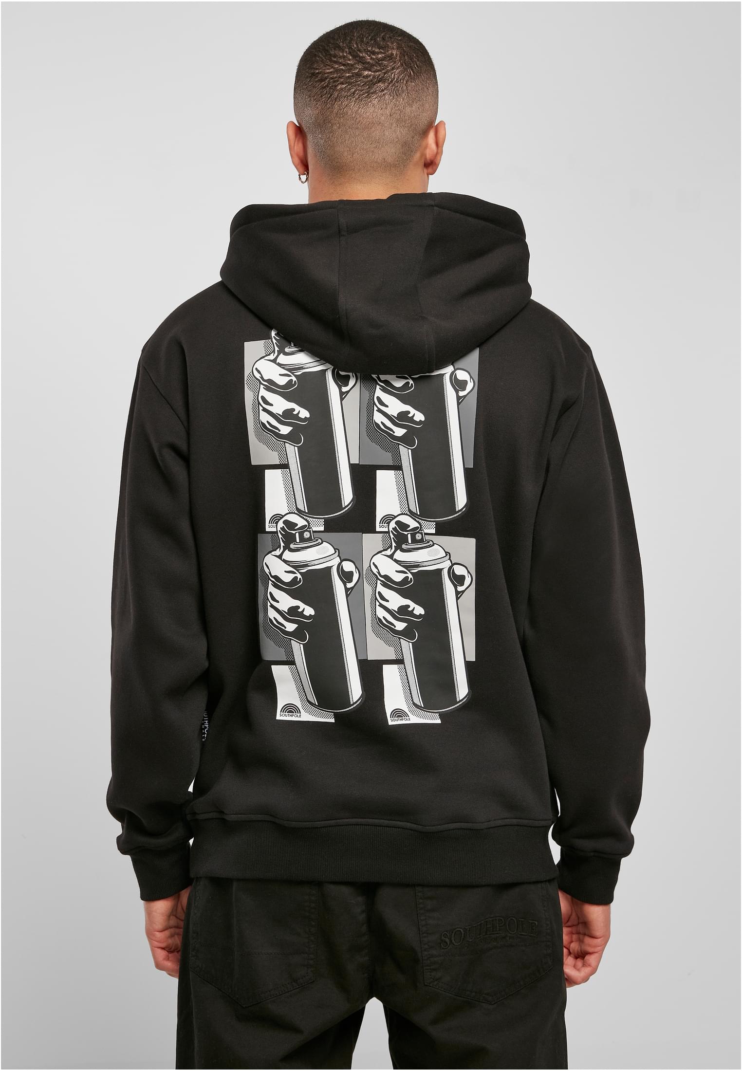 Southpole Southpole Old School Spray Can Hoody in Farbe black