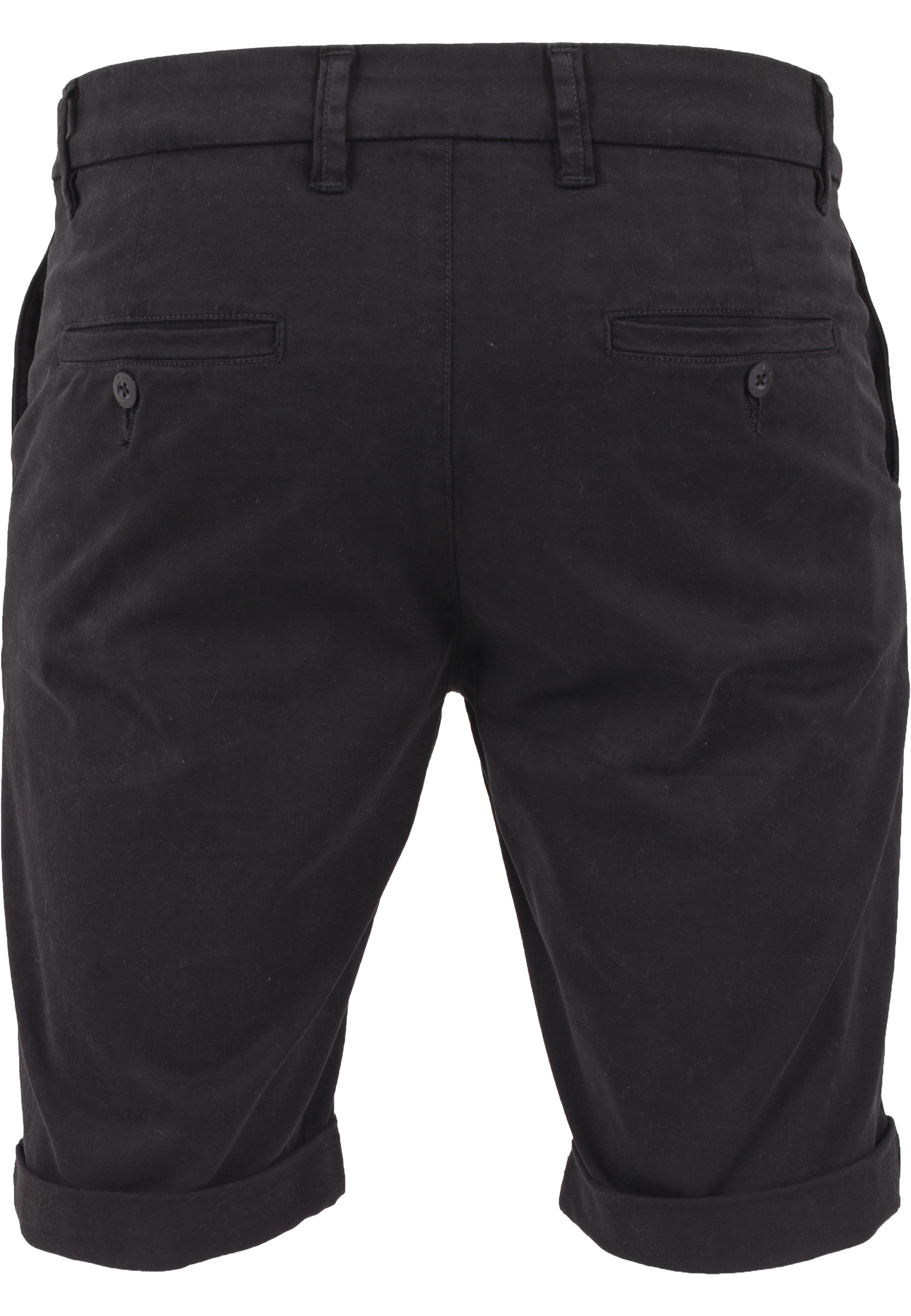 Cargo Hosen & Shorts Stretch Turnup Chino Shorts in Farbe black