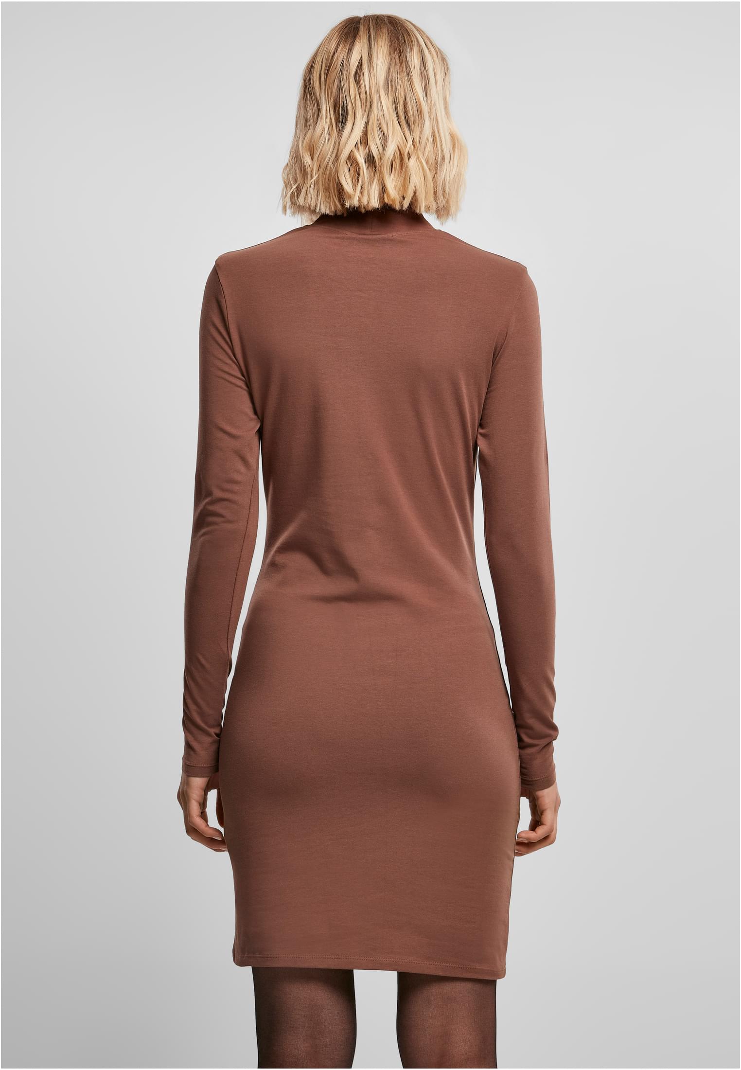 Kleider & R?cke Ladies Stretch Jersey Cut-Out Turtleneck Dress in Farbe bark
