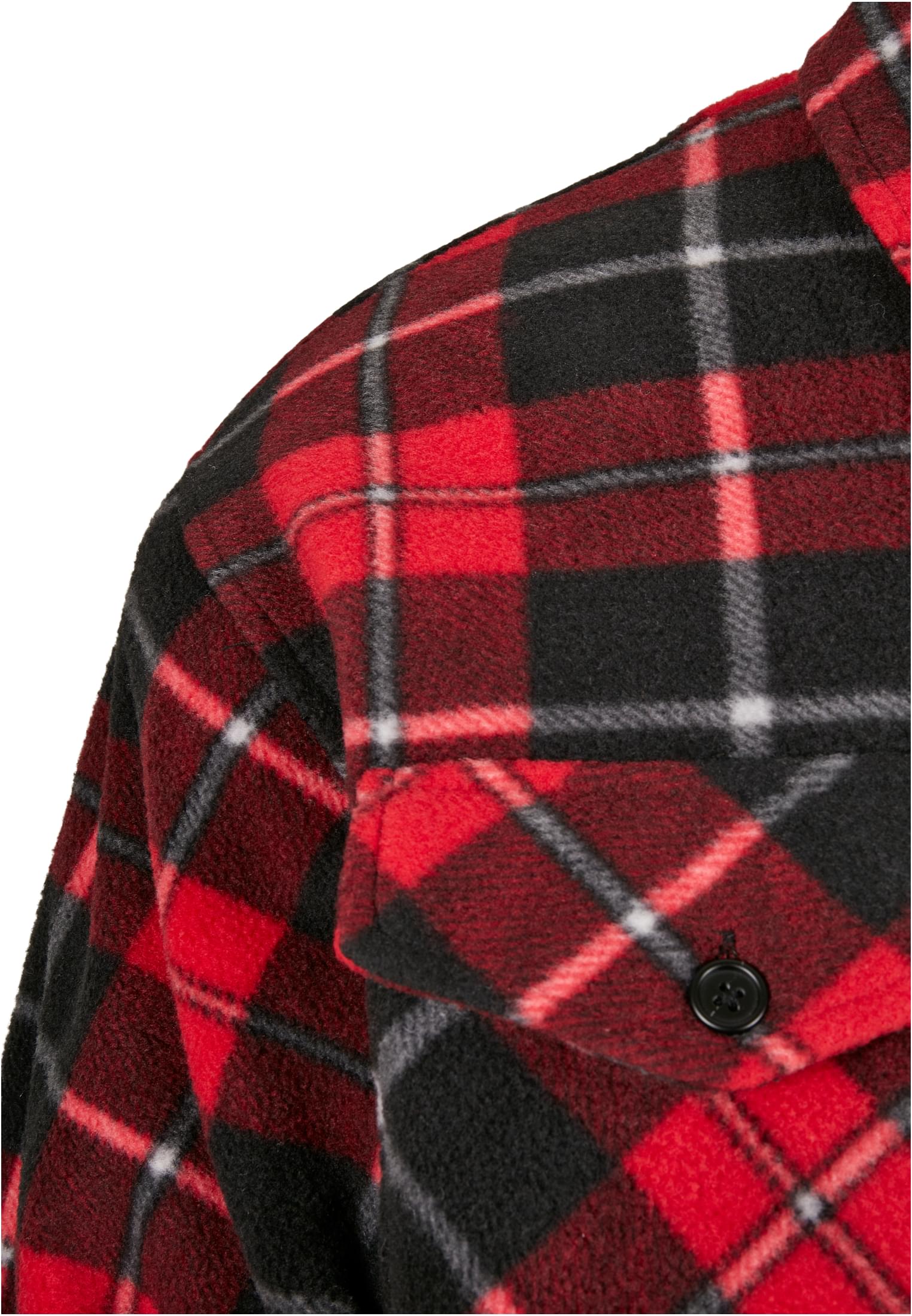 Hemden Plaid Teddy Lined Shirt Jacket in Farbe red/black