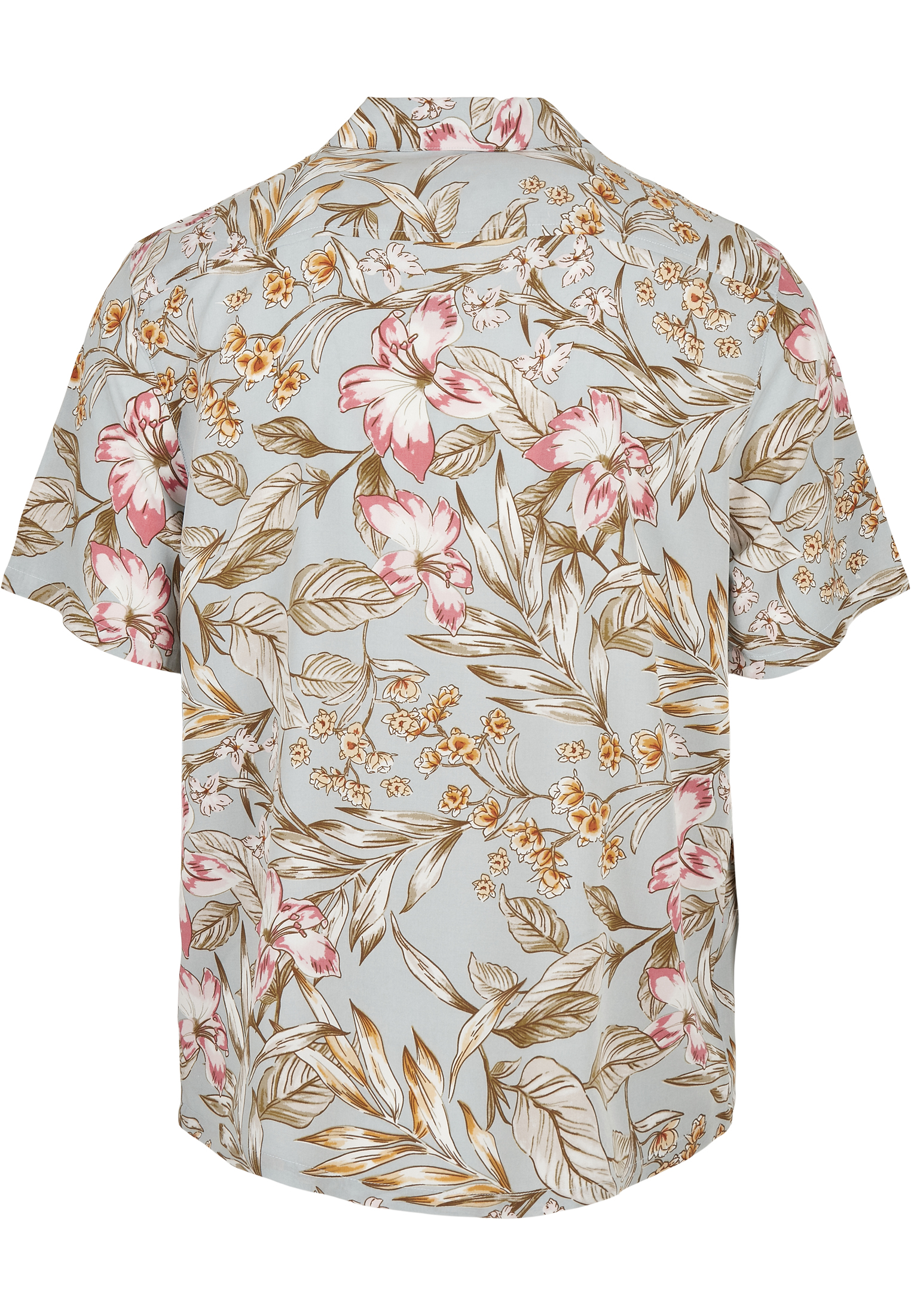 Hemden Viscose Resort Shirt in Farbe lightblue hibiscus