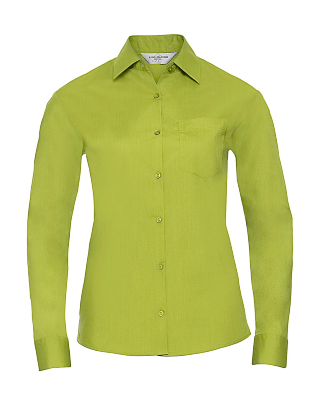  Ladies LS Poplin Shirt in Farbe Lime