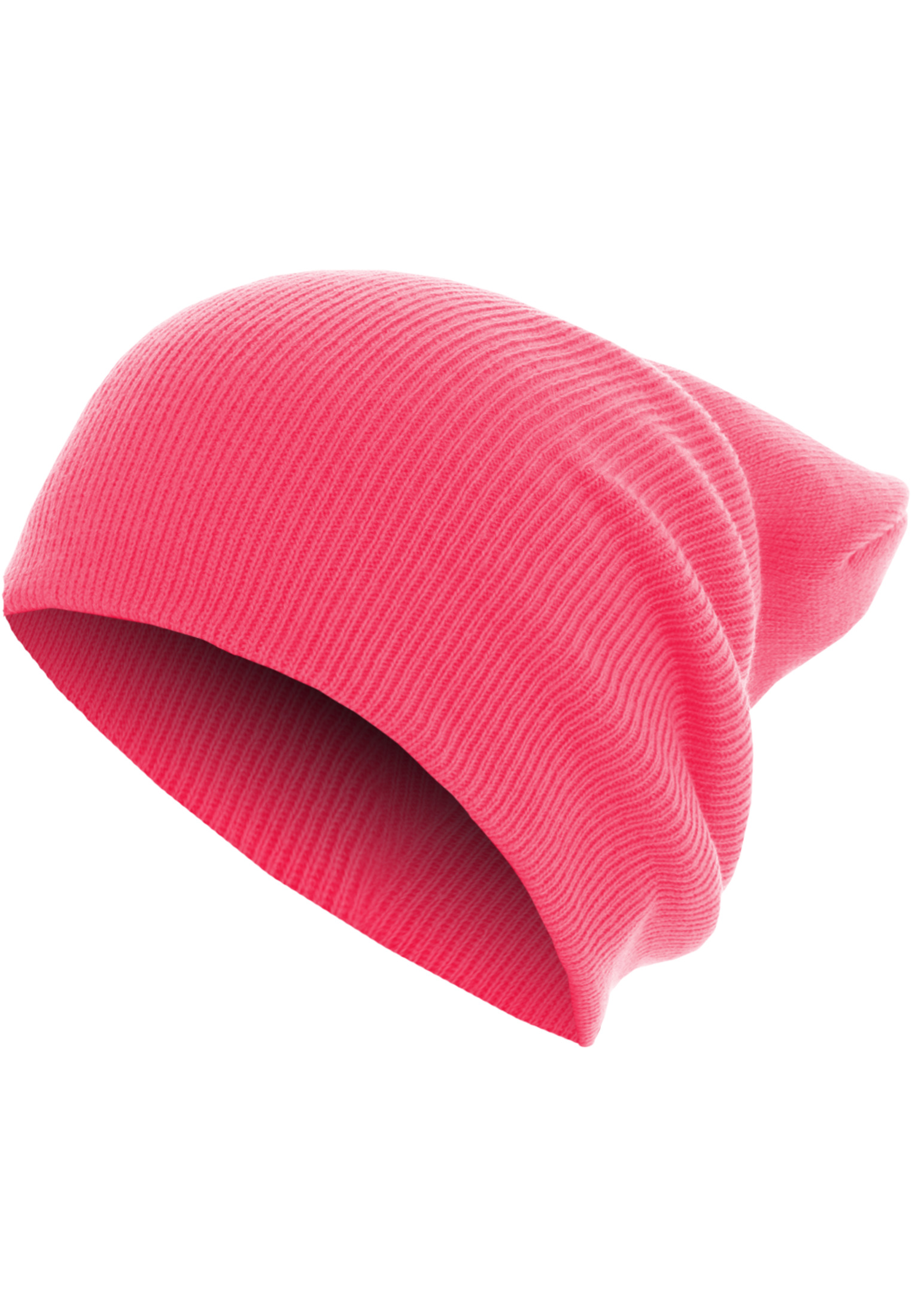 Caps & Beanies Beanie Basic Flap Long Version in Farbe neonpink