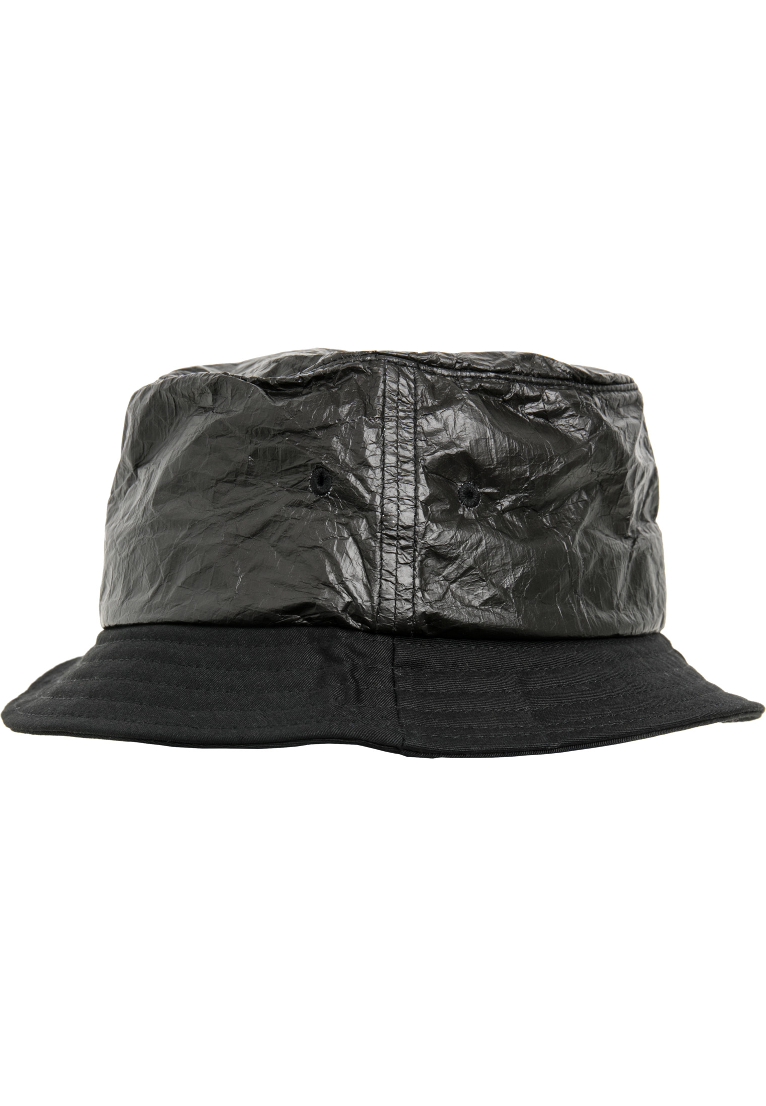 Bucket Hat Crinkled Paper Bucket Hat in Farbe black