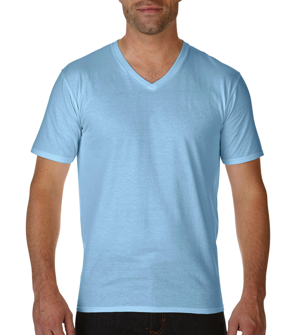  Premium Cotton Adult V-Neck T-Shirt in Farbe Light Blue