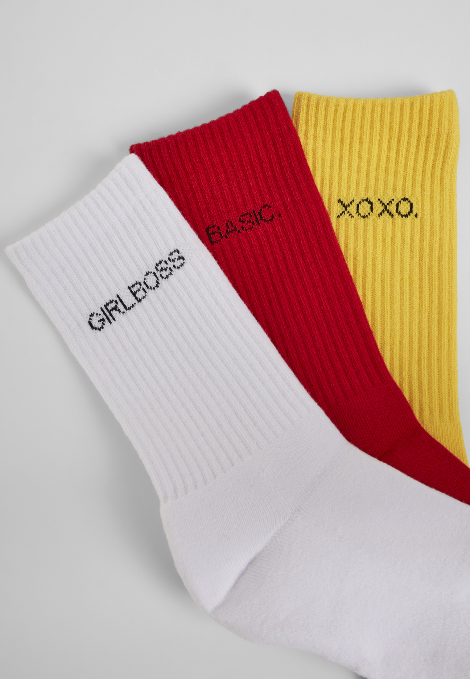 Socken Wording Socks 3-Pack in Farbe yellow/red/white