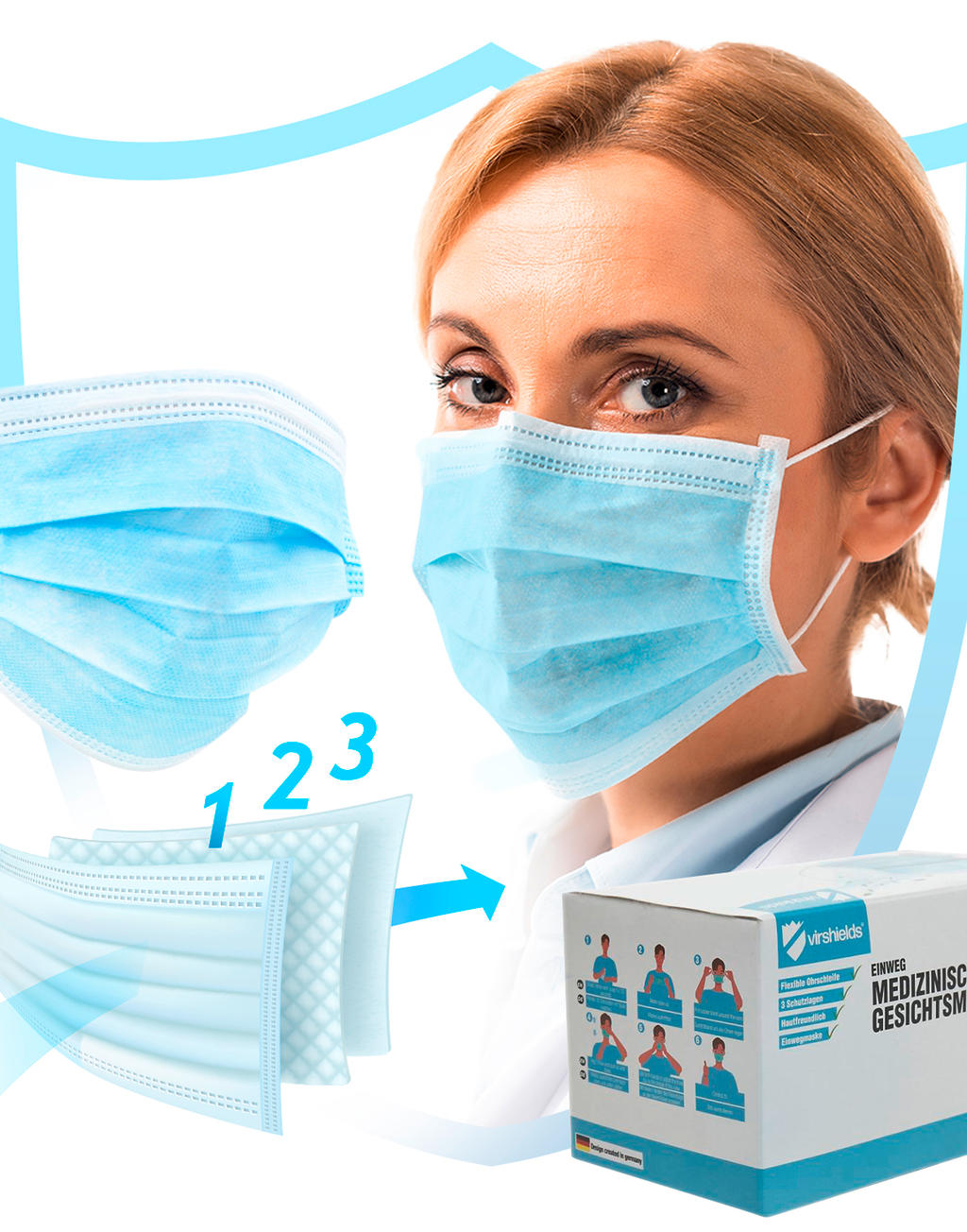  Medical Face Mask Type IIR in Farbe Blue