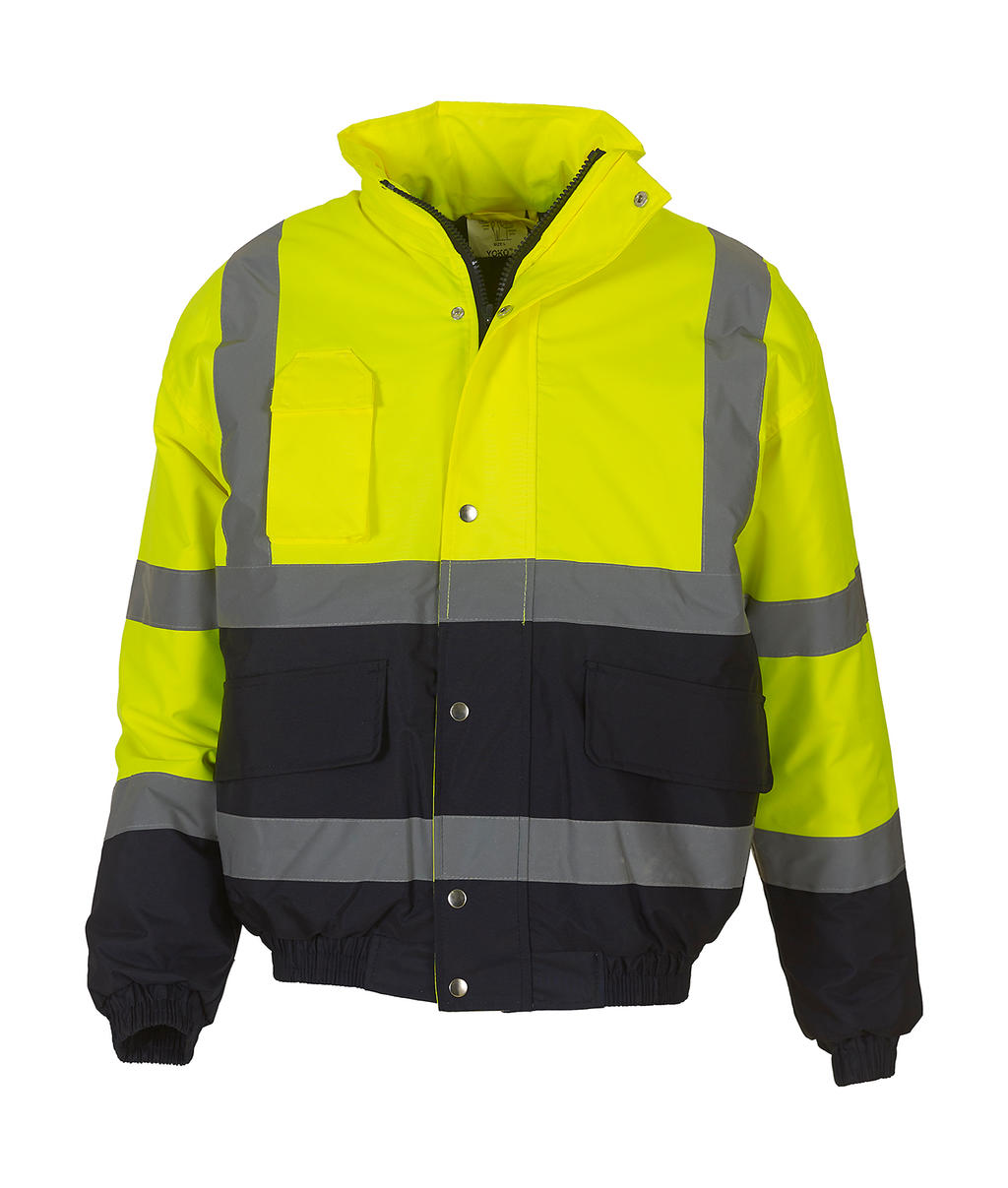  Fluo 2-Tone Bomber Jacket in Farbe Fluo Yellow/Navy