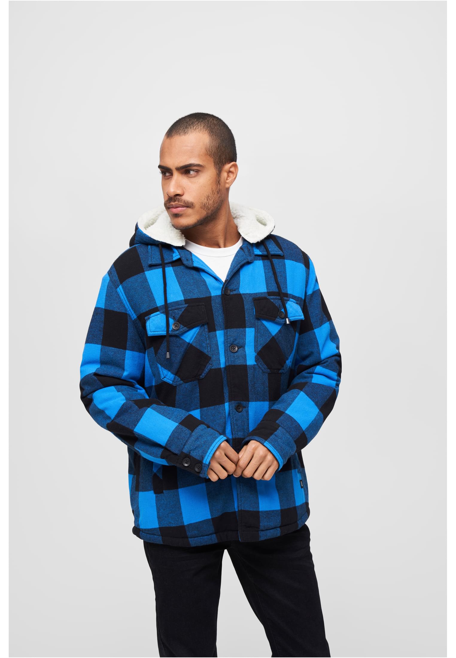 Jacken Lumberjacket Hooded in Farbe black/blue