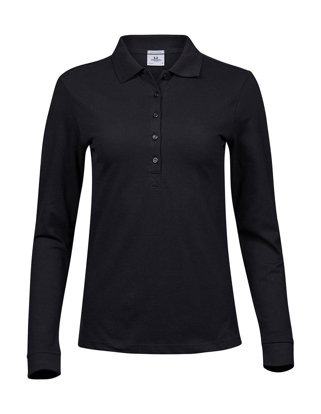 Ladies Luxury LS Stretch Polo in Farbe Black