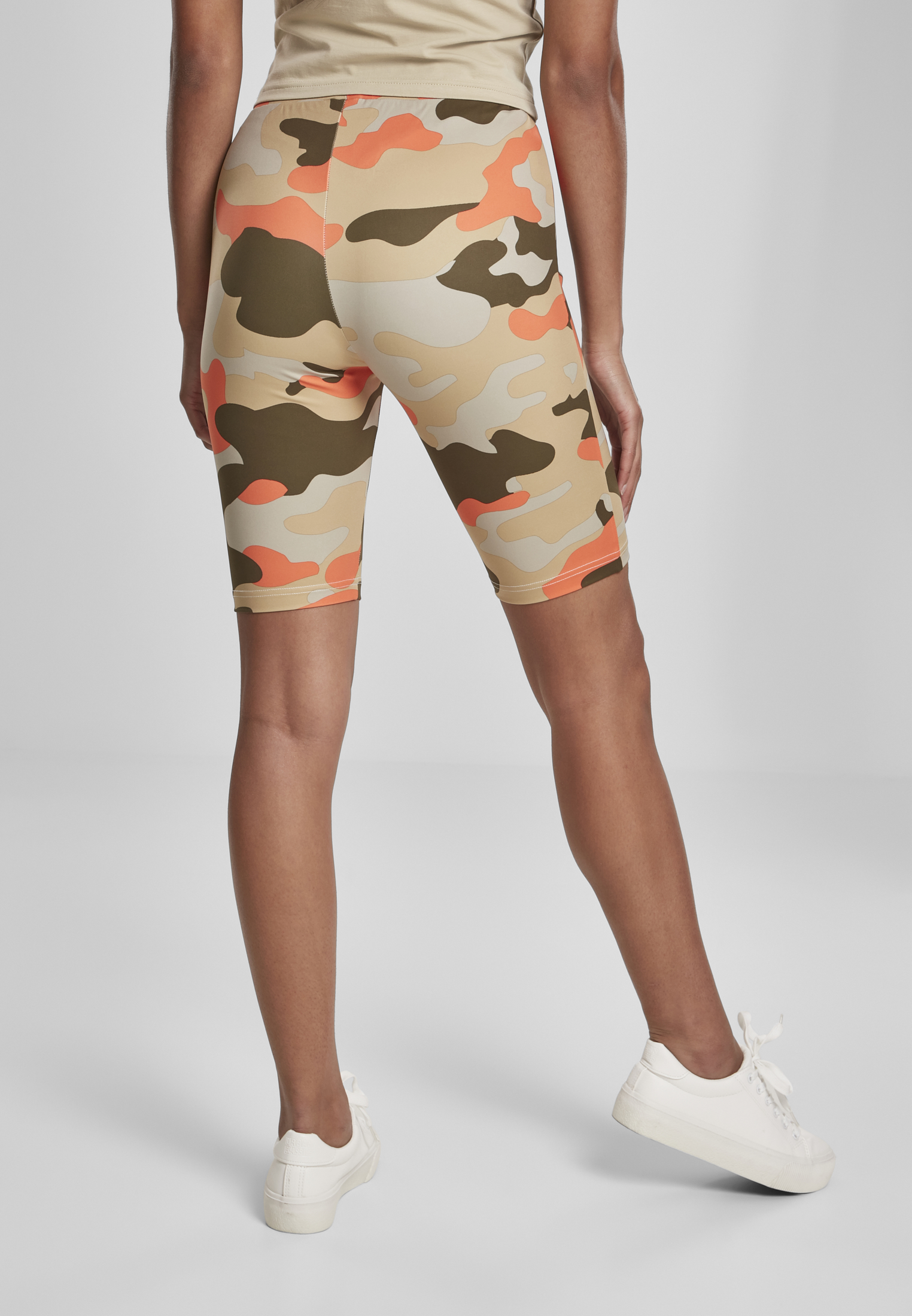 Bekleidung Ladies High Waist Camo Tech Cycle Shorts Double Pack in Farbe brick camo/olive