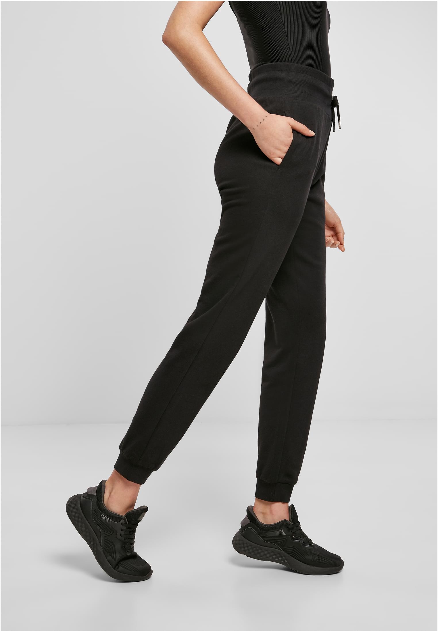 Frauen Ladies Organic High Waist Sweat Pants in Farbe black