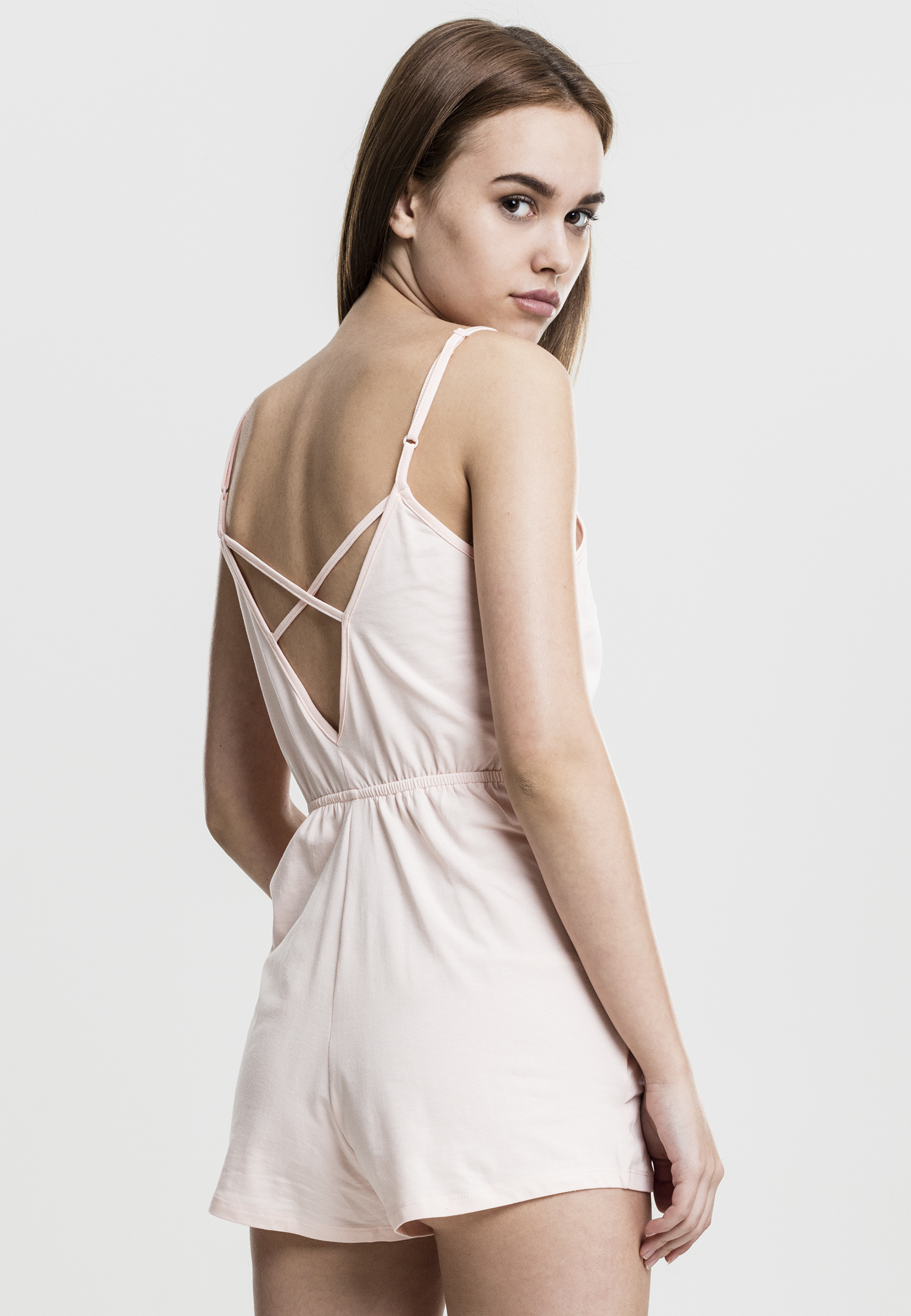 Jumpsuits & Anz?ge Ladies Short Spaghetti Jumpsuit in Farbe pink