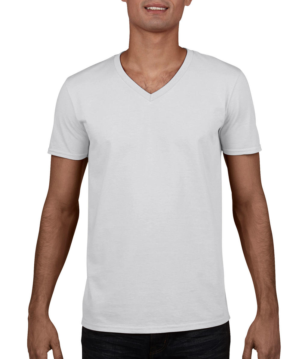  Gildan Mens Softstyle? V-Neck T-Shirt in Farbe White