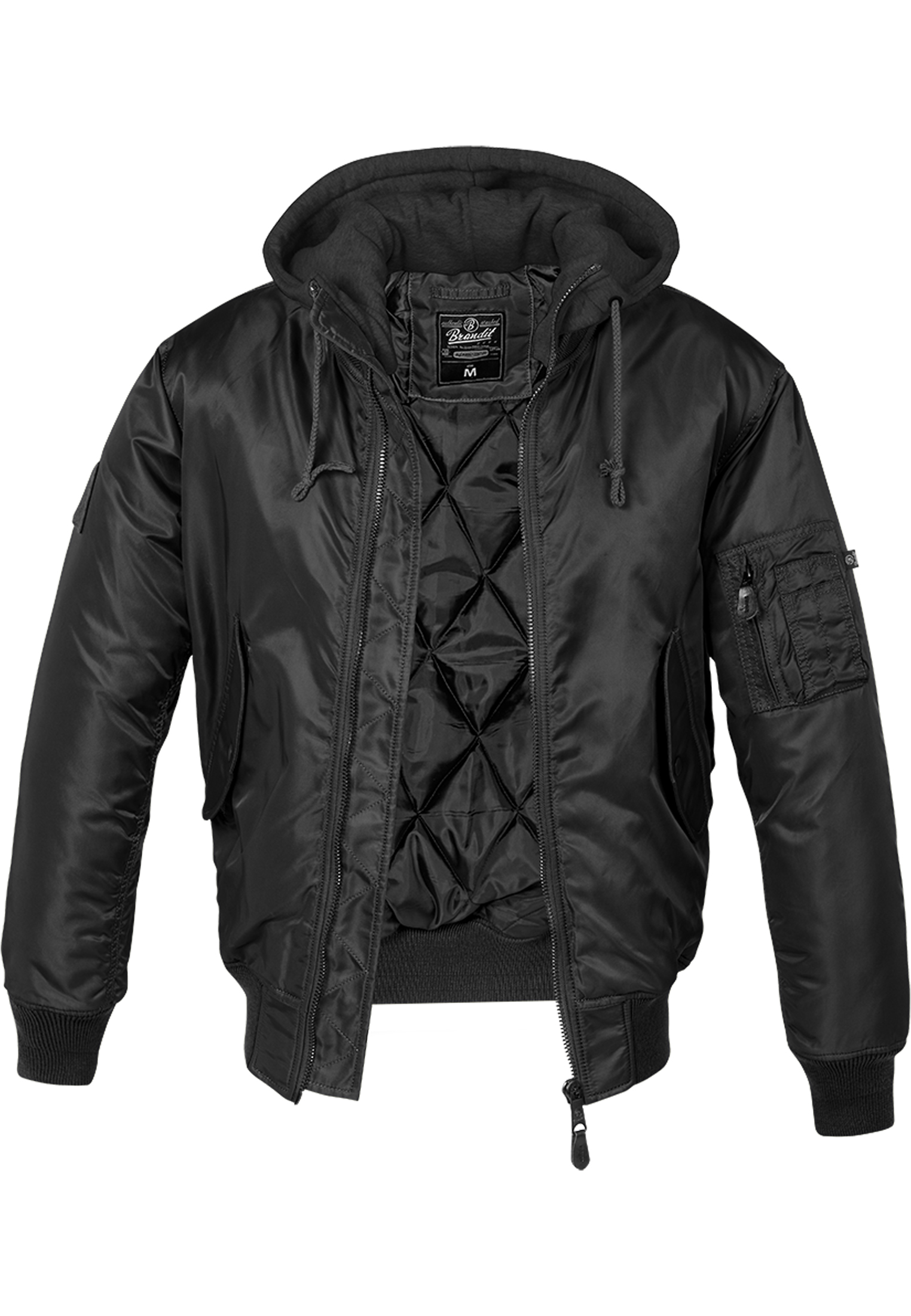 Jacken Hooded MA1 Bomber Jacket in Farbe black