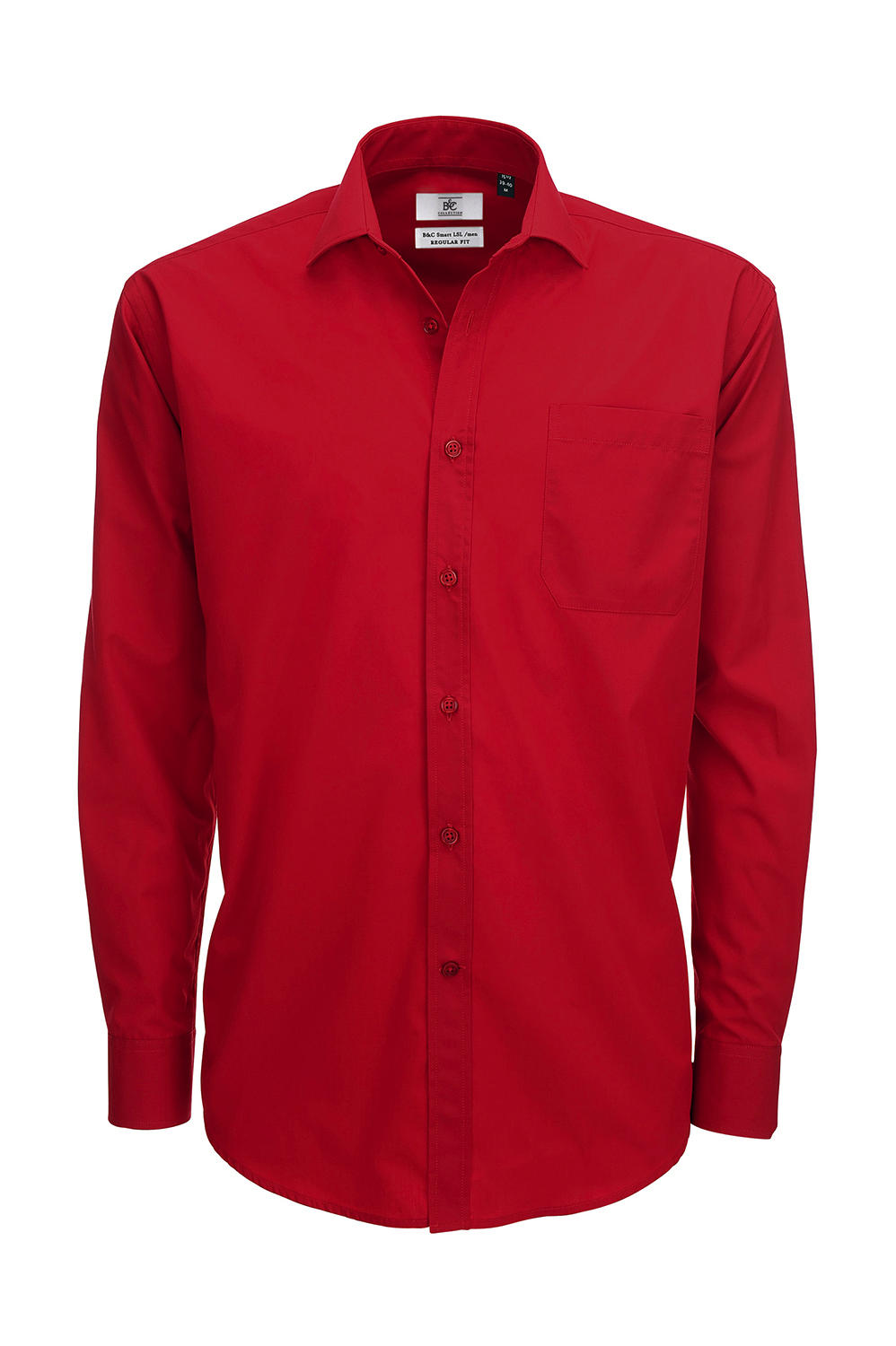  Smart LSL/men Poplin Shirt in Farbe Deep Red