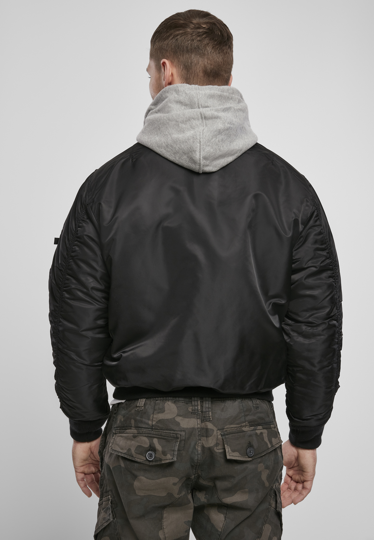 Jacken Hooded MA1 Bomber Jacket in Farbe blk/gry