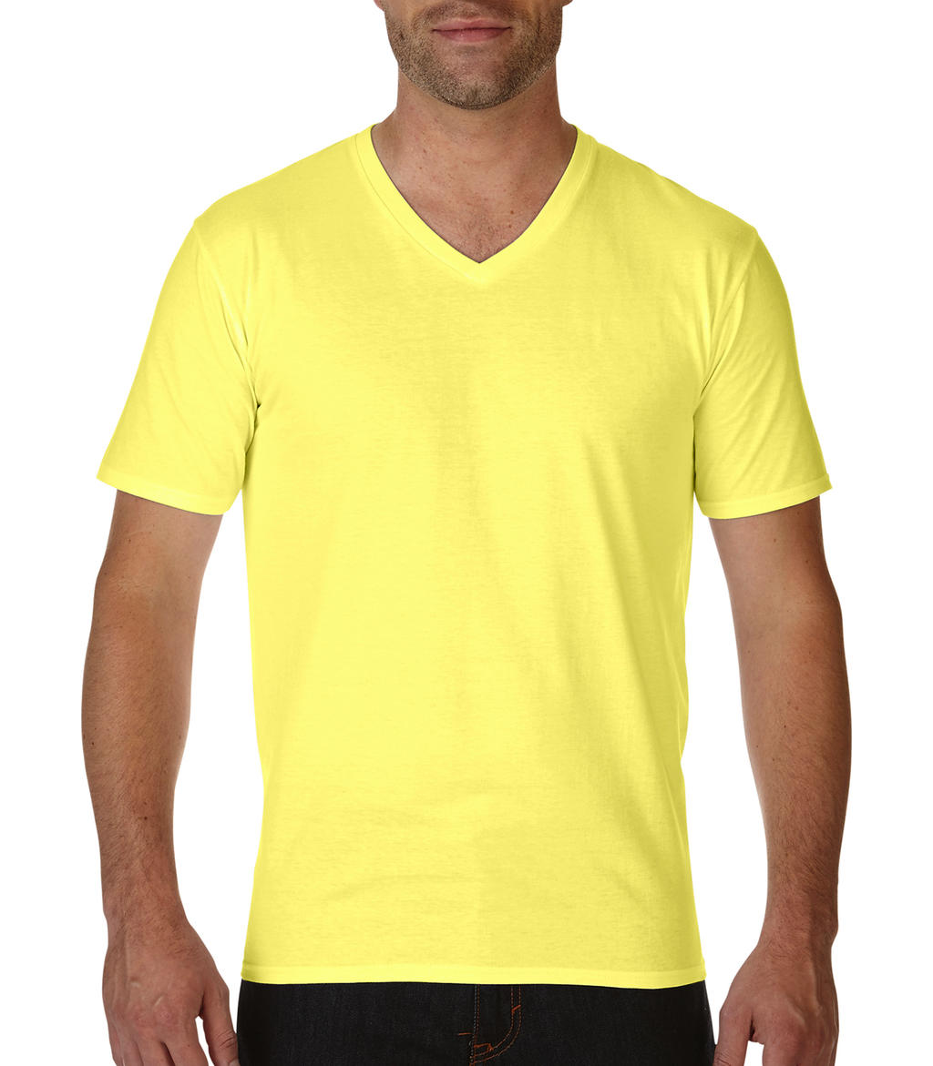  Premium Cotton Adult V-Neck T-Shirt in Farbe Cornsilk