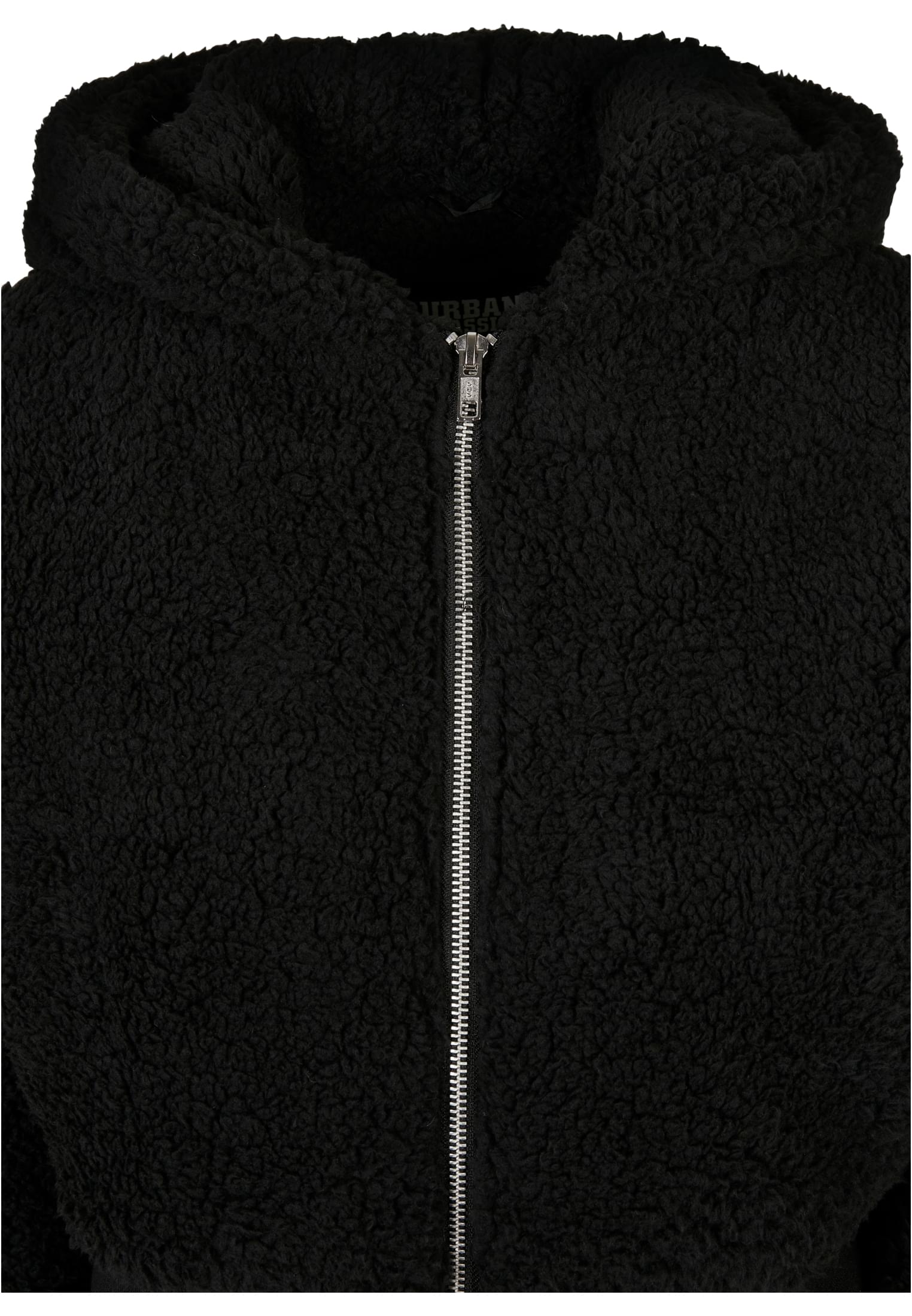 Winter Jacken Ladies Short Oversized Sherpa Jacket in Farbe black