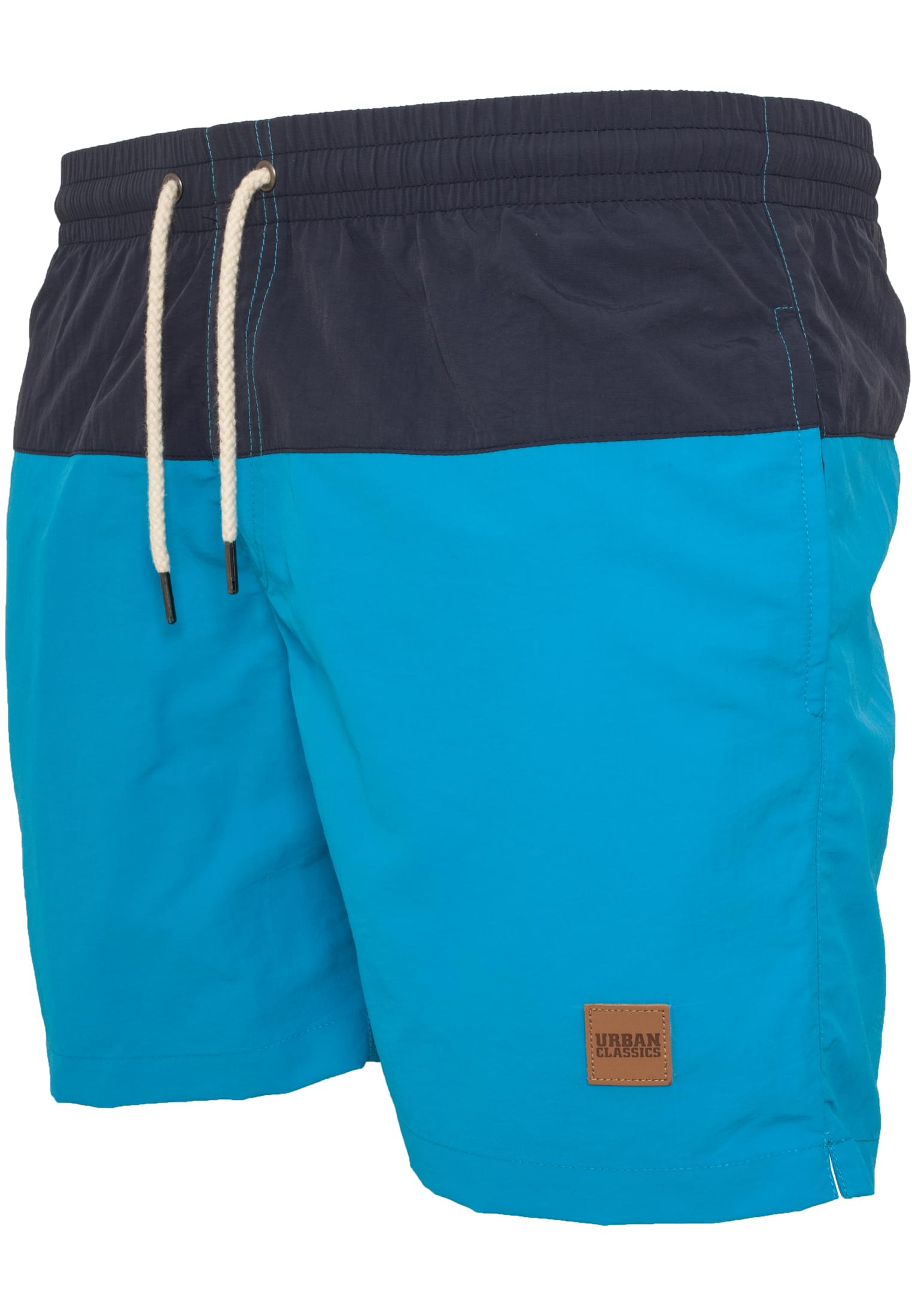 Plus Size Block Swim Shorts in Farbe nvy/tur