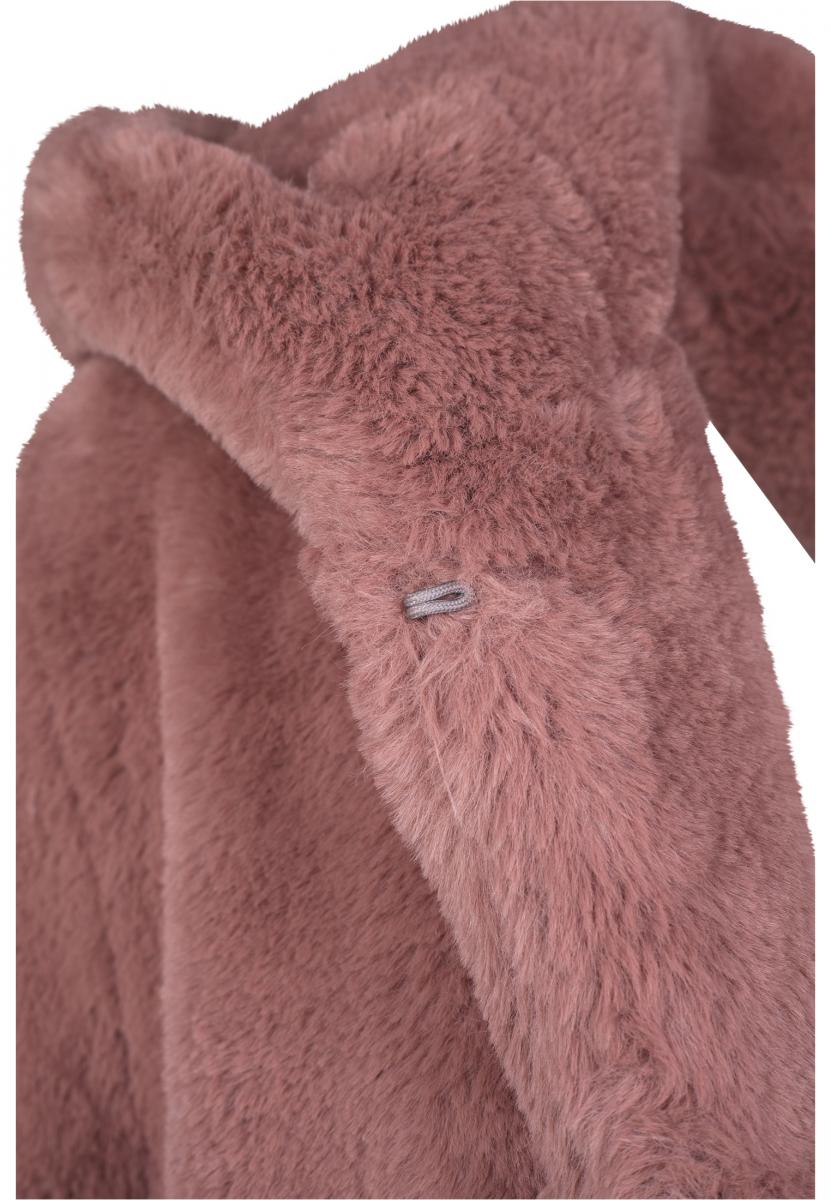 Winter Jacken Ladies Hooded Teddy Coat in Farbe darkrose