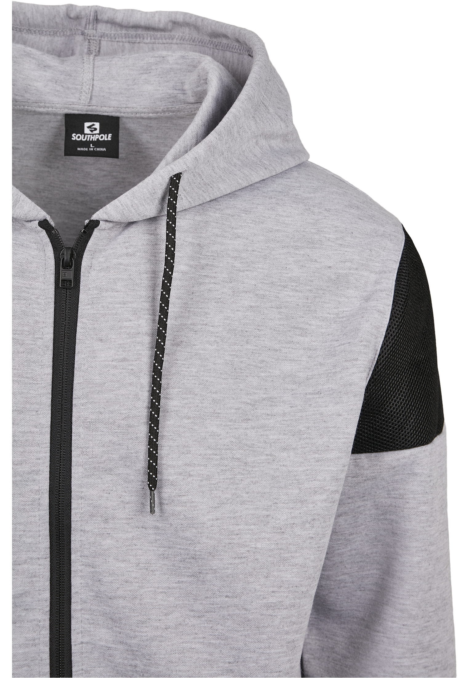 Southpole Neoprene Block Tech Fleece Full Zip Hoodie in Farbe heather grey