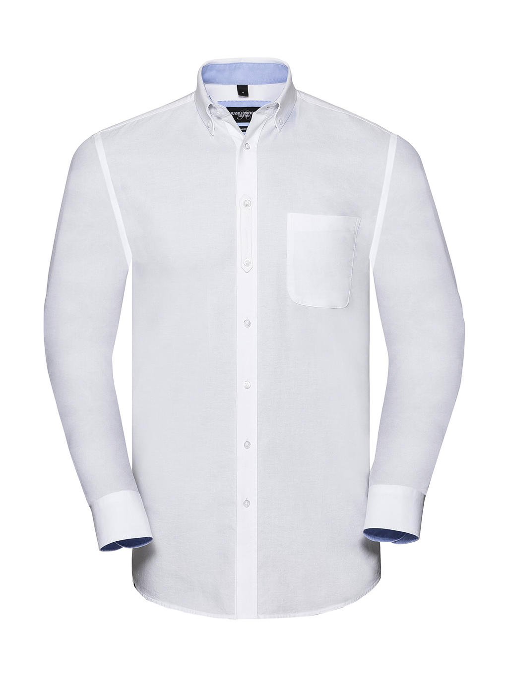  Mens LS Tailored Washed Oxford Shirt in Farbe White/Oxford Blue
