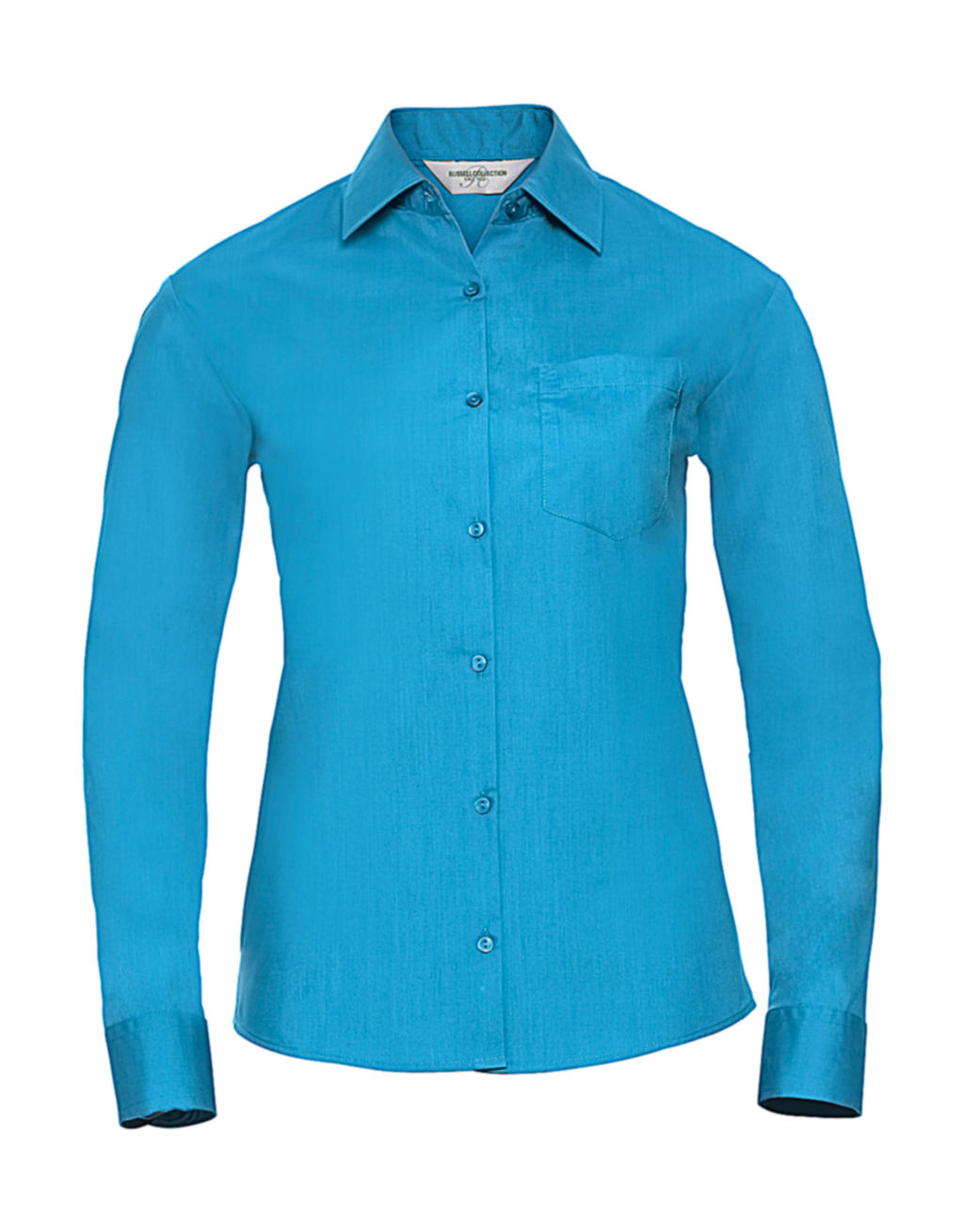  Ladies LS Poplin Shirt in Farbe Turquoise