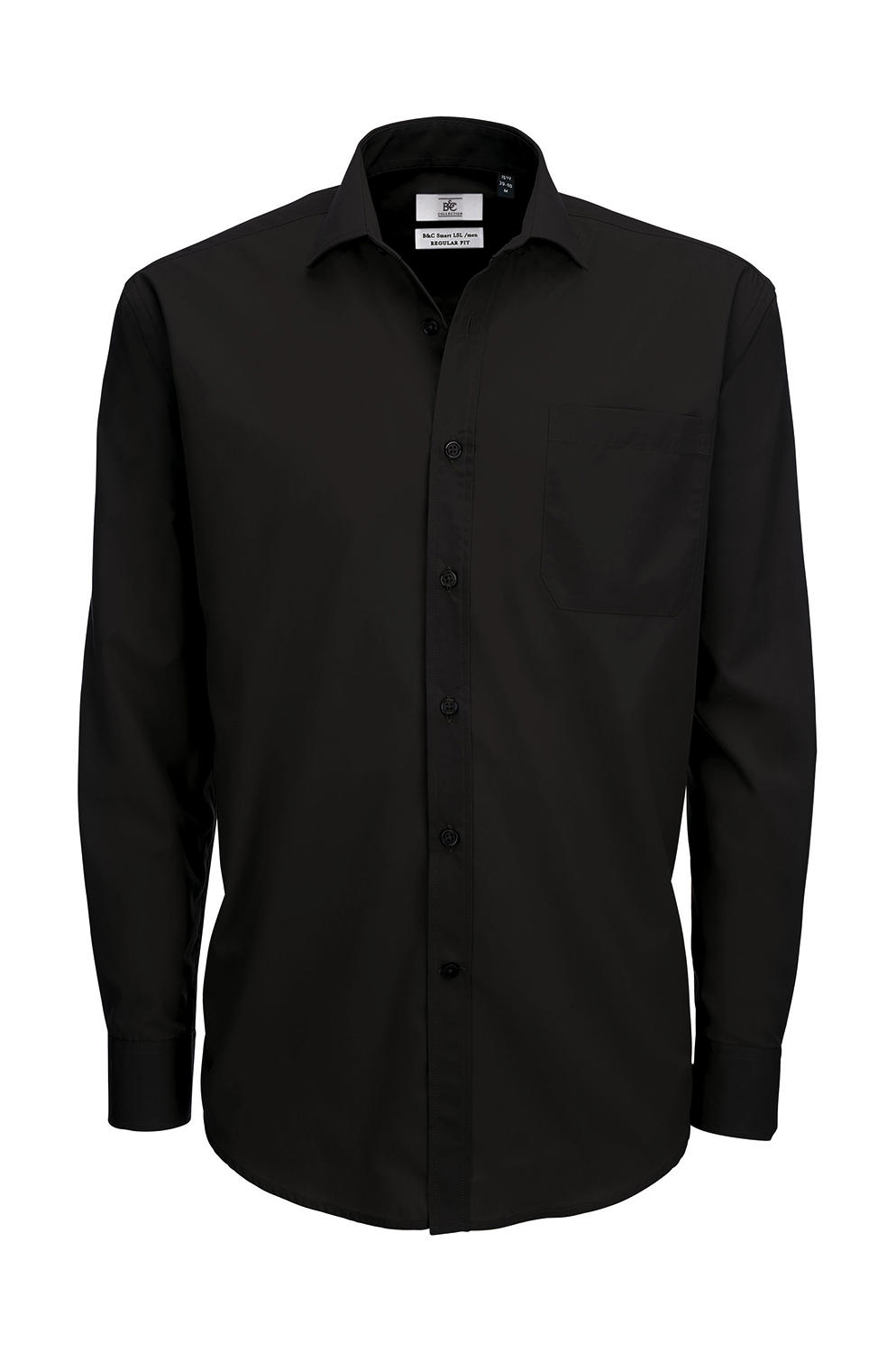  Smart LSL/men Poplin Shirt in Farbe Black
