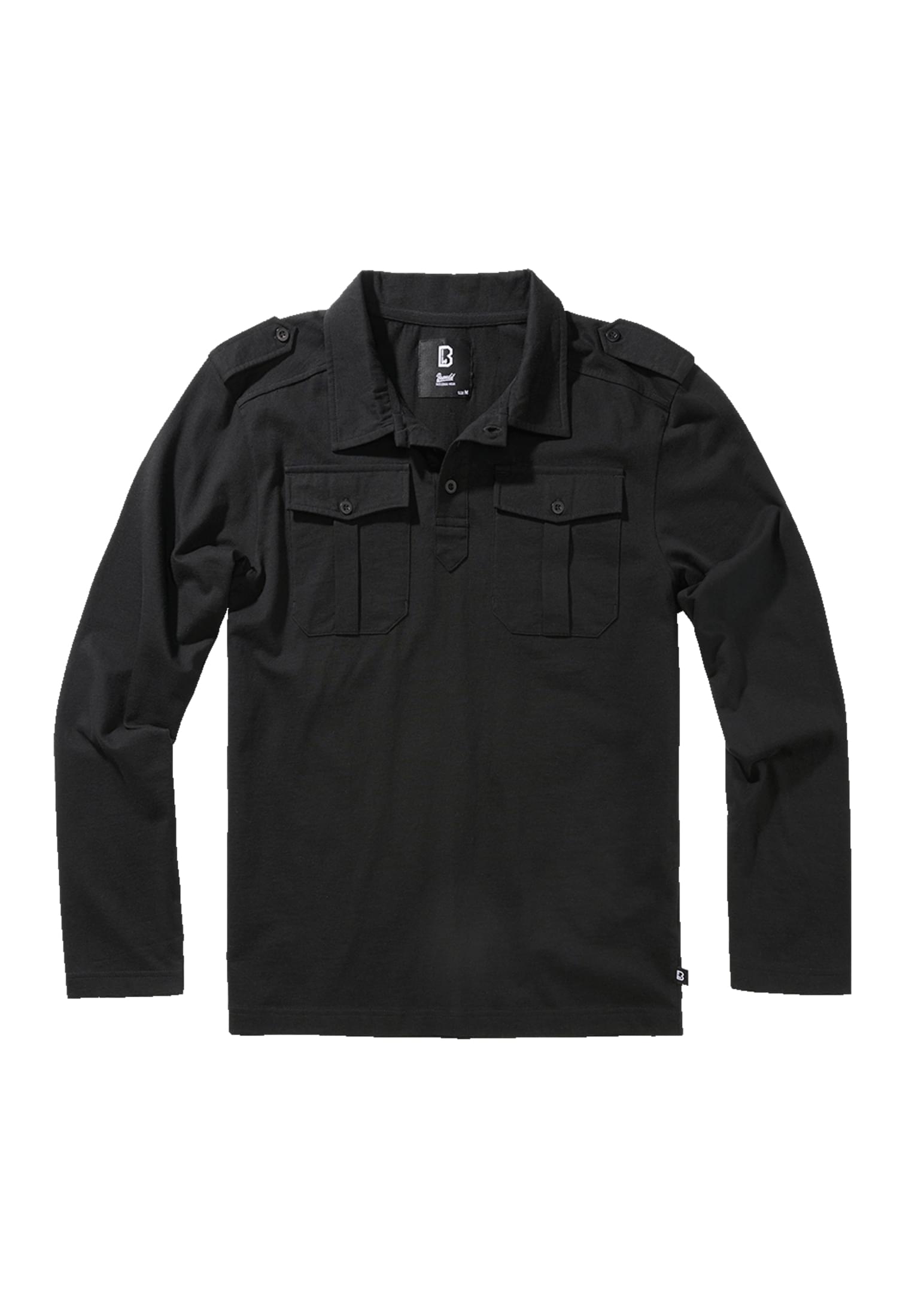 Pullover Jersey Poloshirt Willis longsleeve in Farbe black