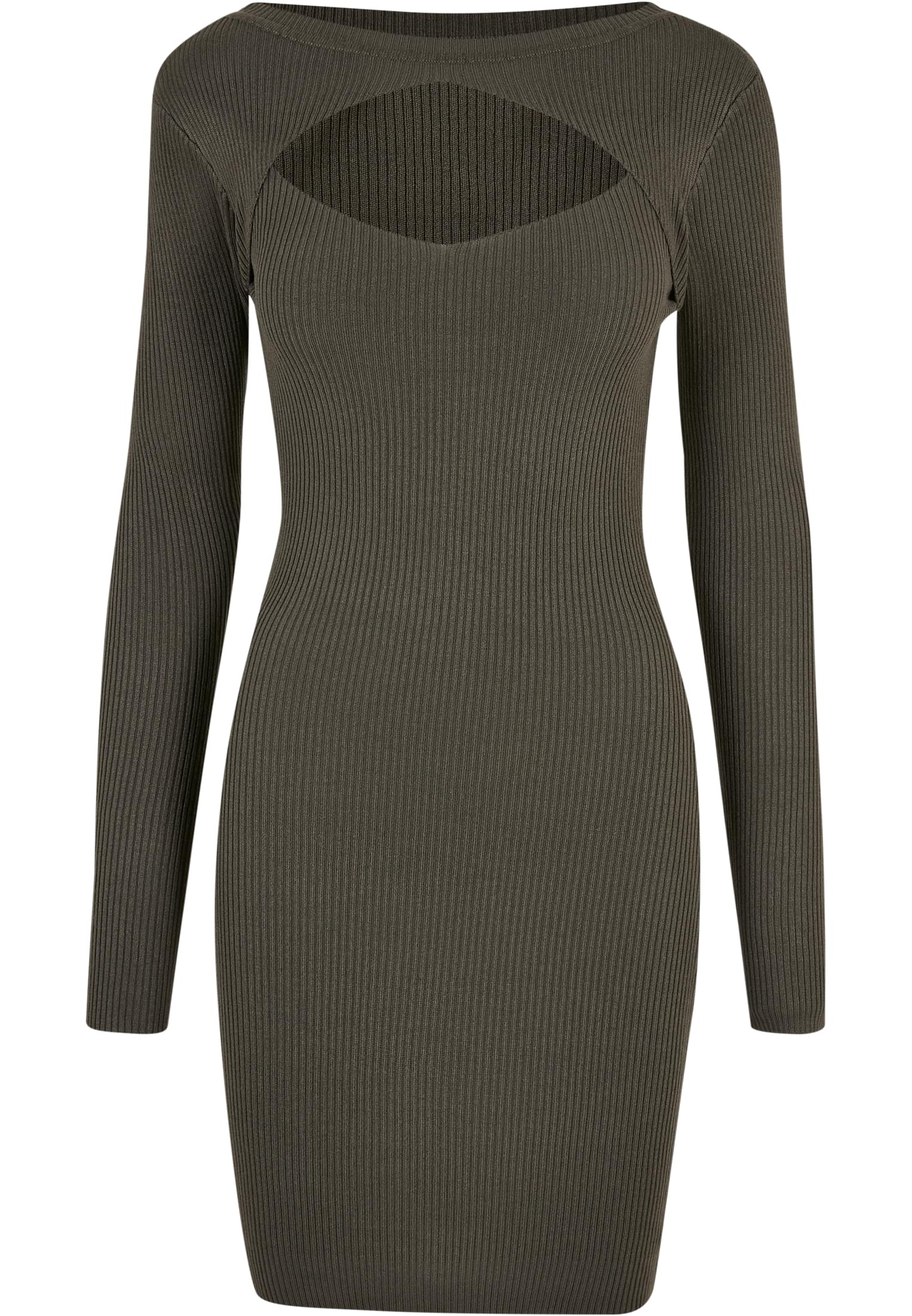Damen Ladies Cut Out Dress in Farbe olive