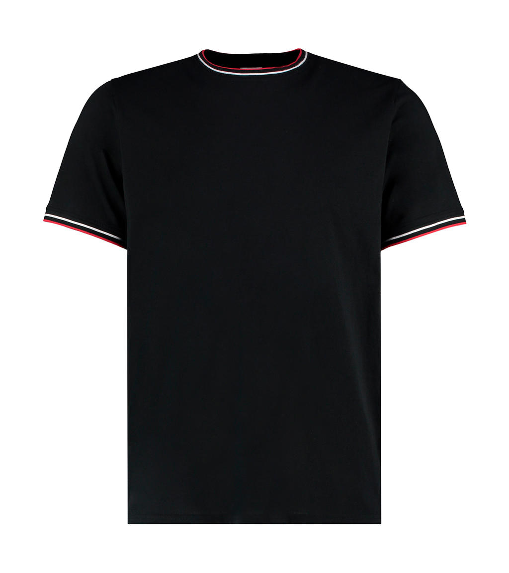  Fashion Fit Tipped Tee in Farbe Black/White/Red