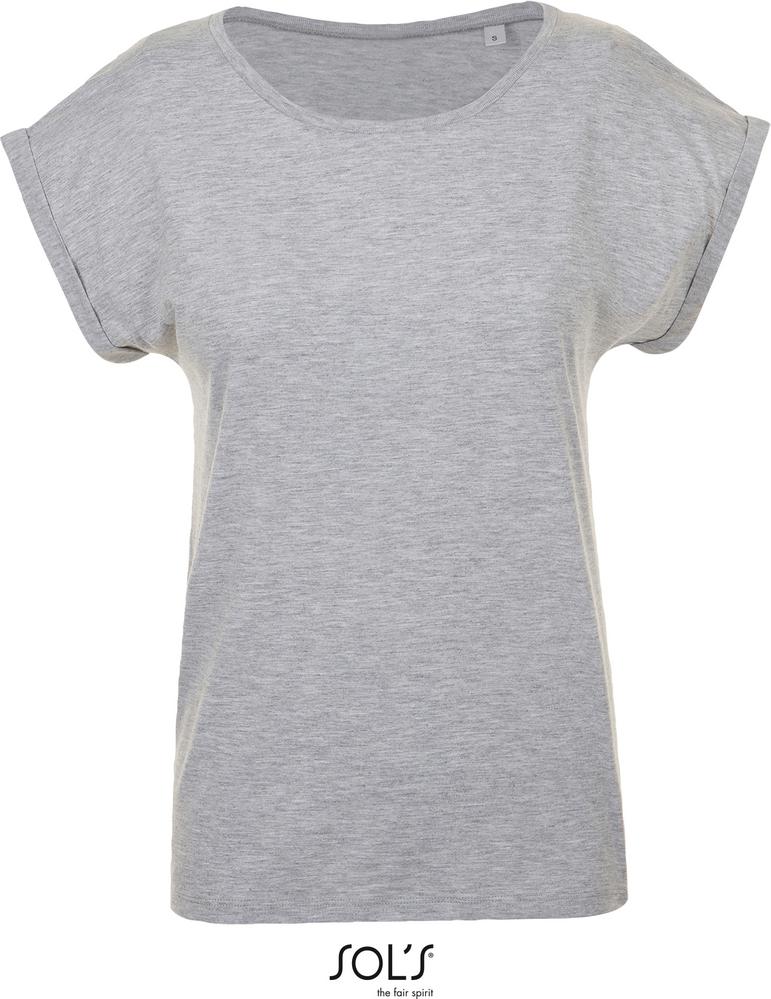 T-Shirt Melba Damen Rundhals T-Shirt in Farbe grey melange