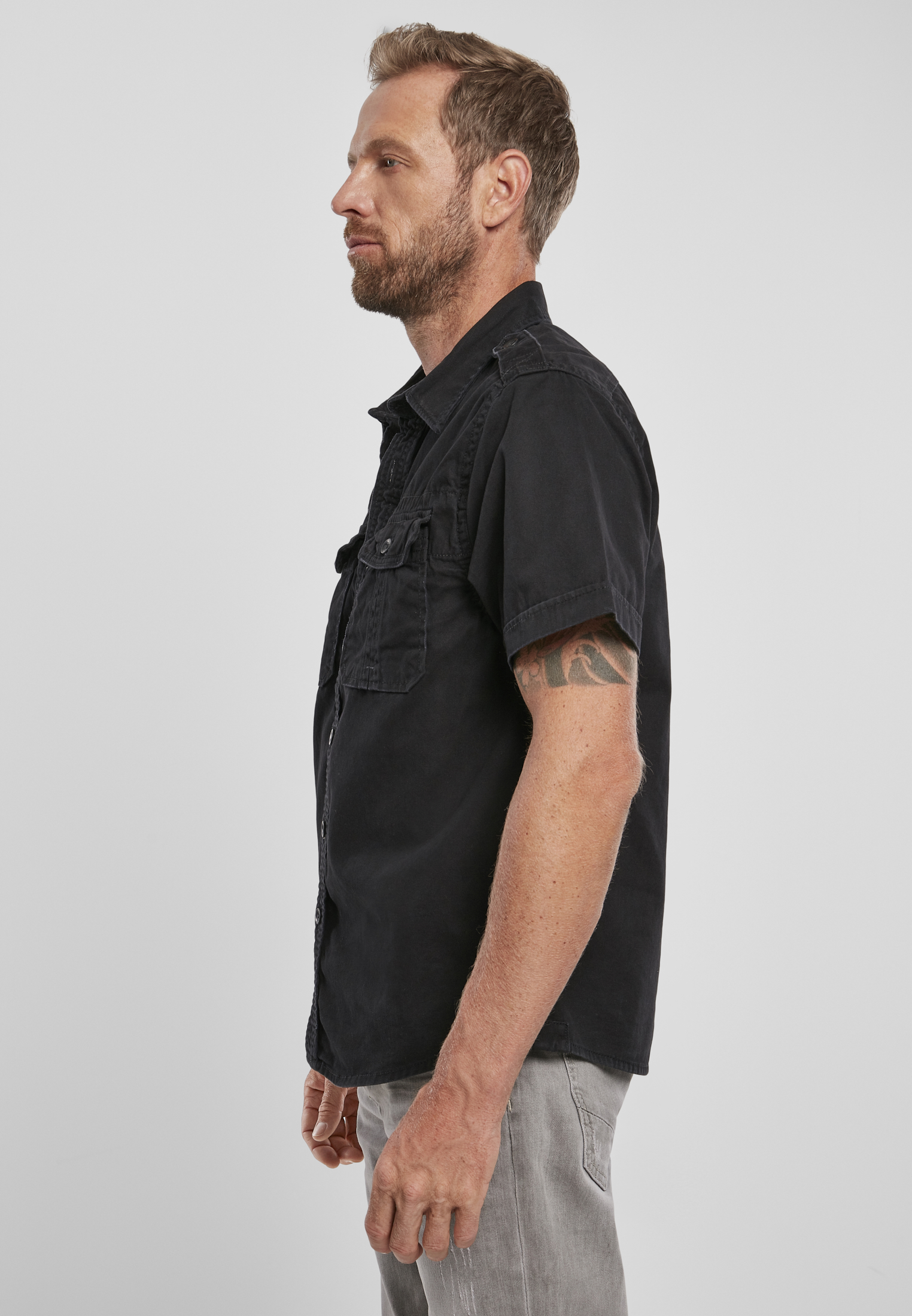 Hemden Vintage Shirt shortsleeve in Farbe black