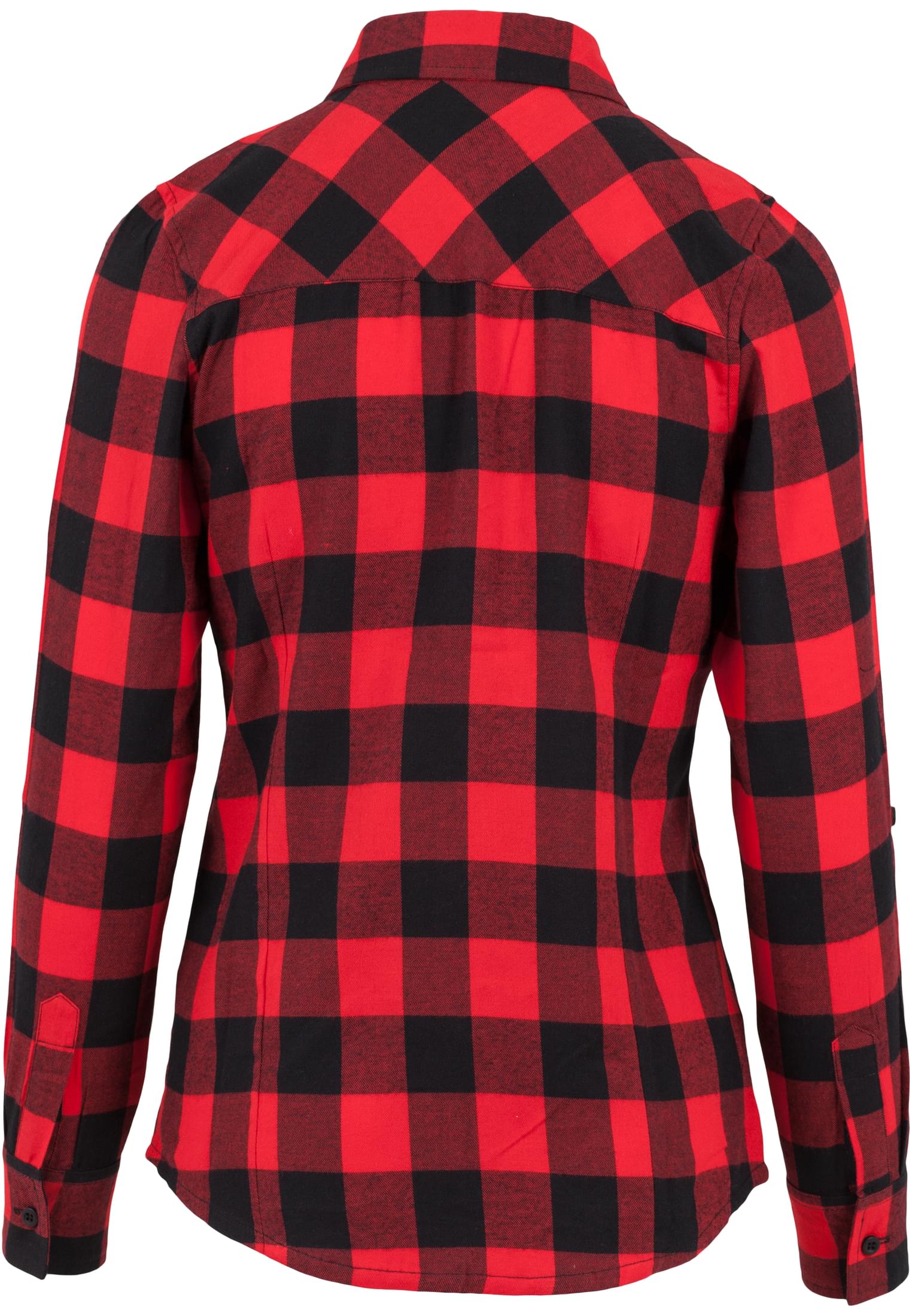 Damen Ladies Turnup Checked Flanell Shirt in Farbe blk/red