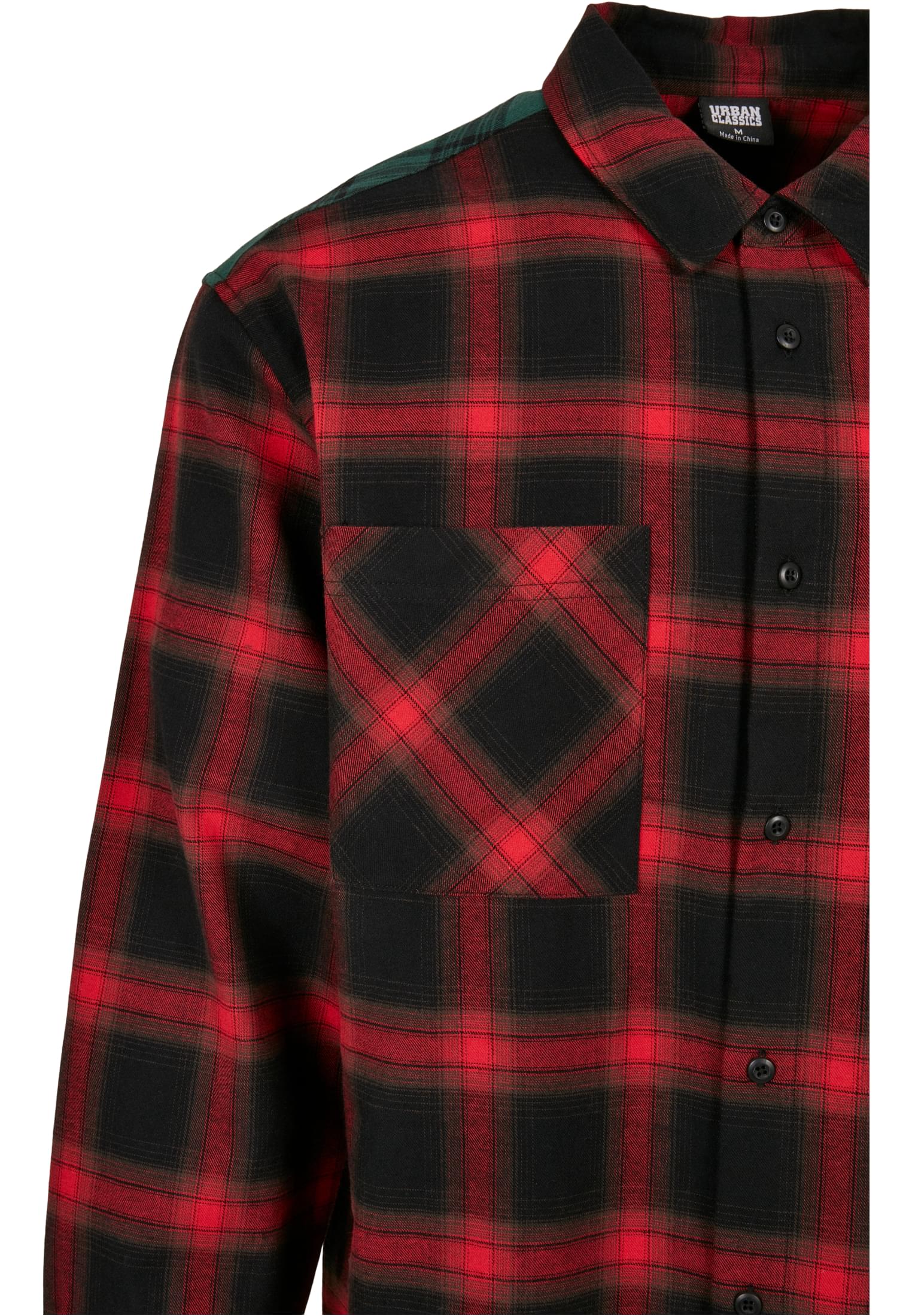 Hemden Oversized Mix Check Shirt in Farbe black/red/green