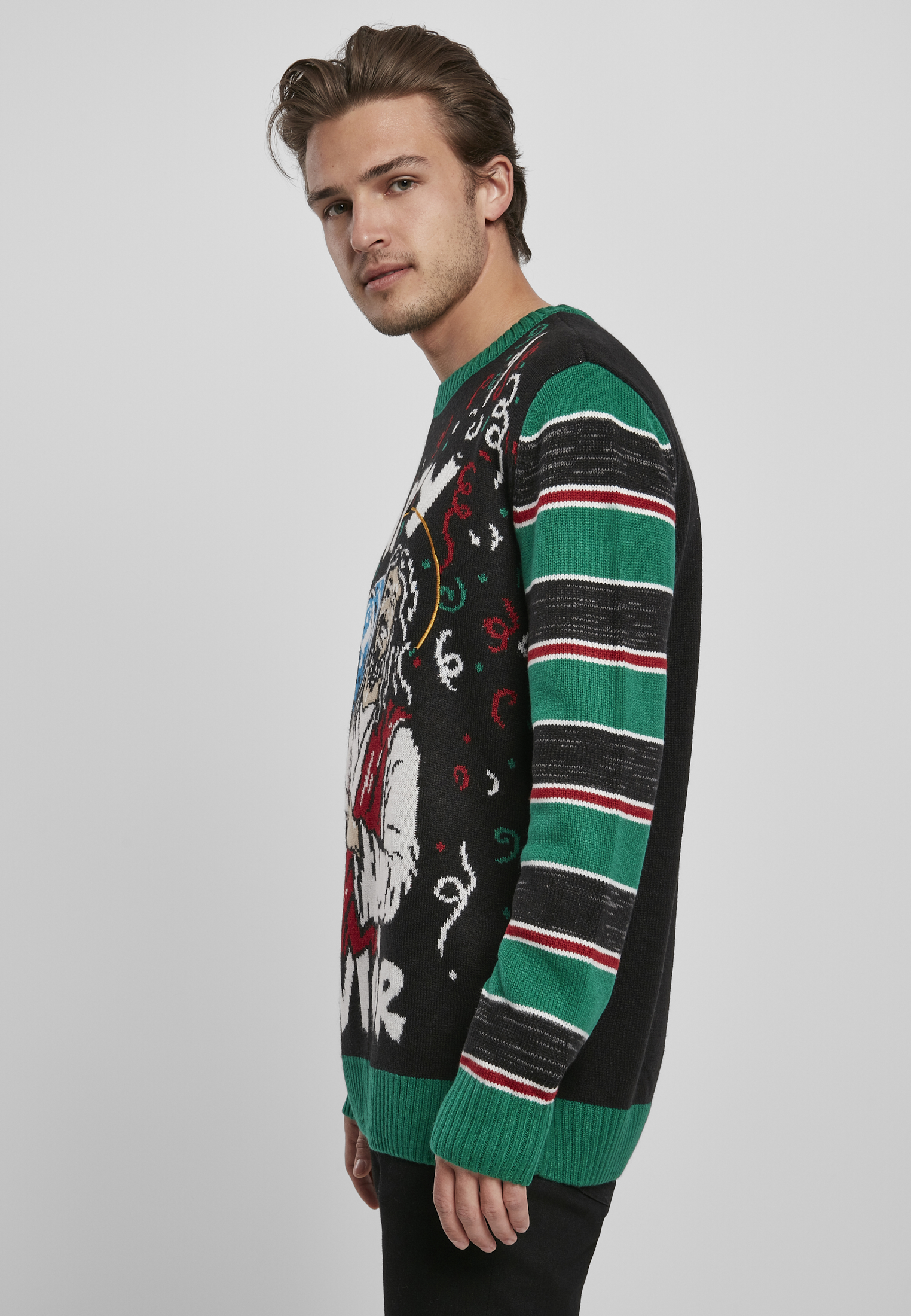 Crewnecks Savior Christmas Sweater in Farbe black/x-masgreen