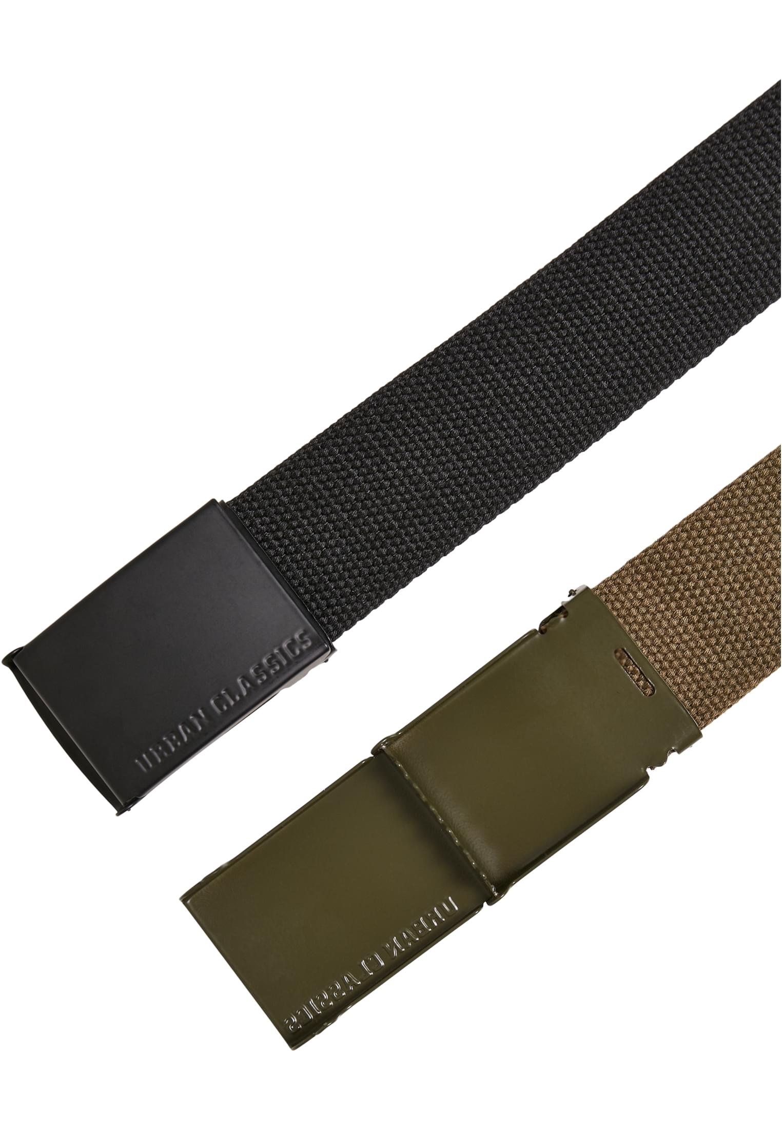 G?rtel Colored Buckle Canvas Belt 2-Pack in Farbe black/olive