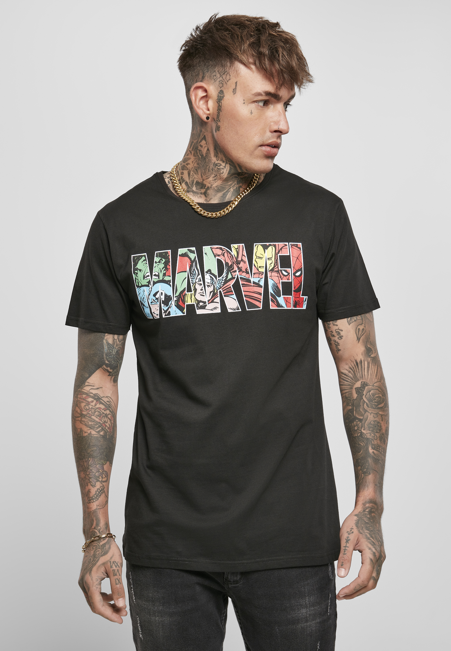 T-Shirts Marvel Logo Character Tee in Farbe black
