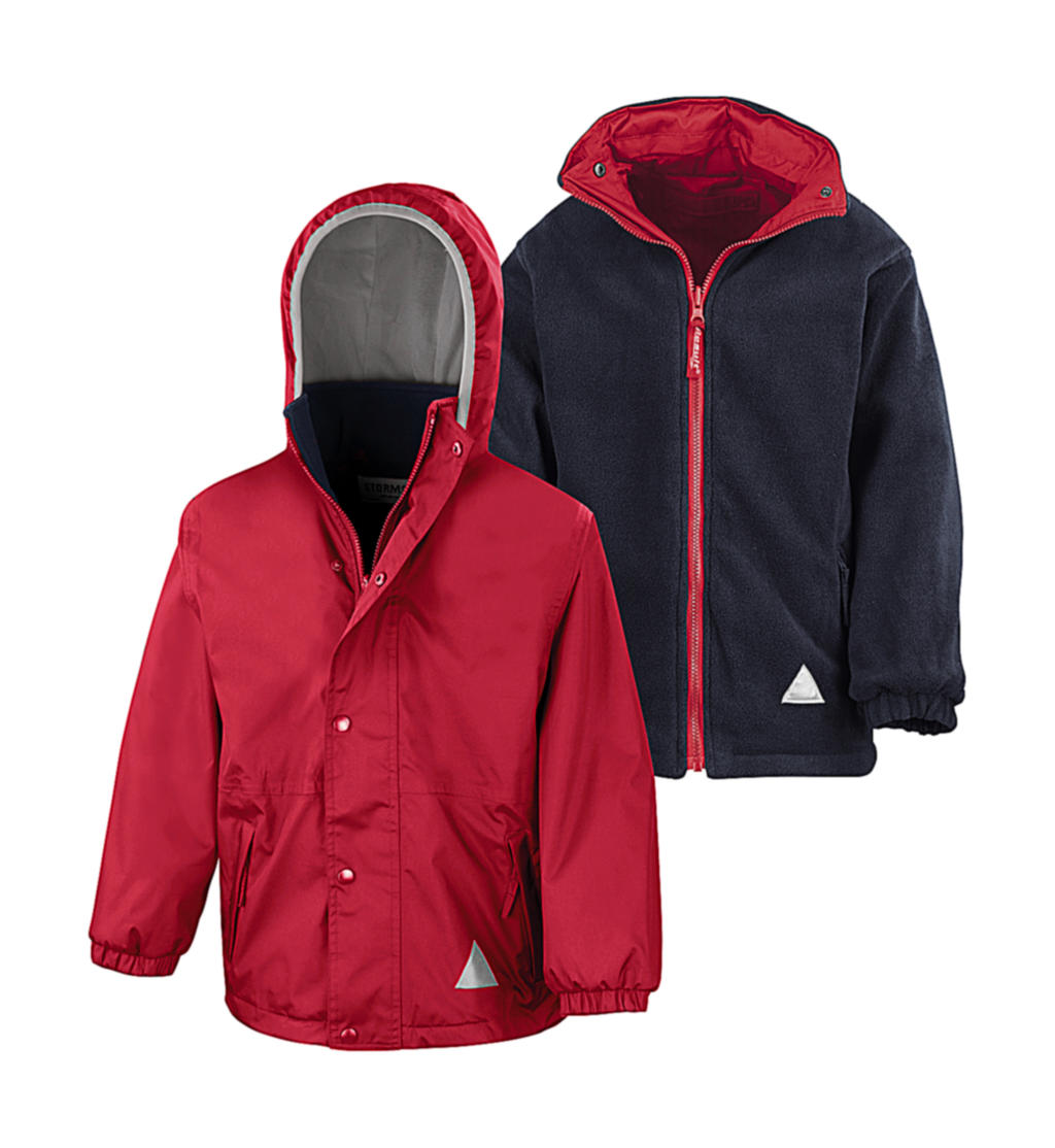 Junior Reversible Stormproof Jacket in Farbe Red/Navy