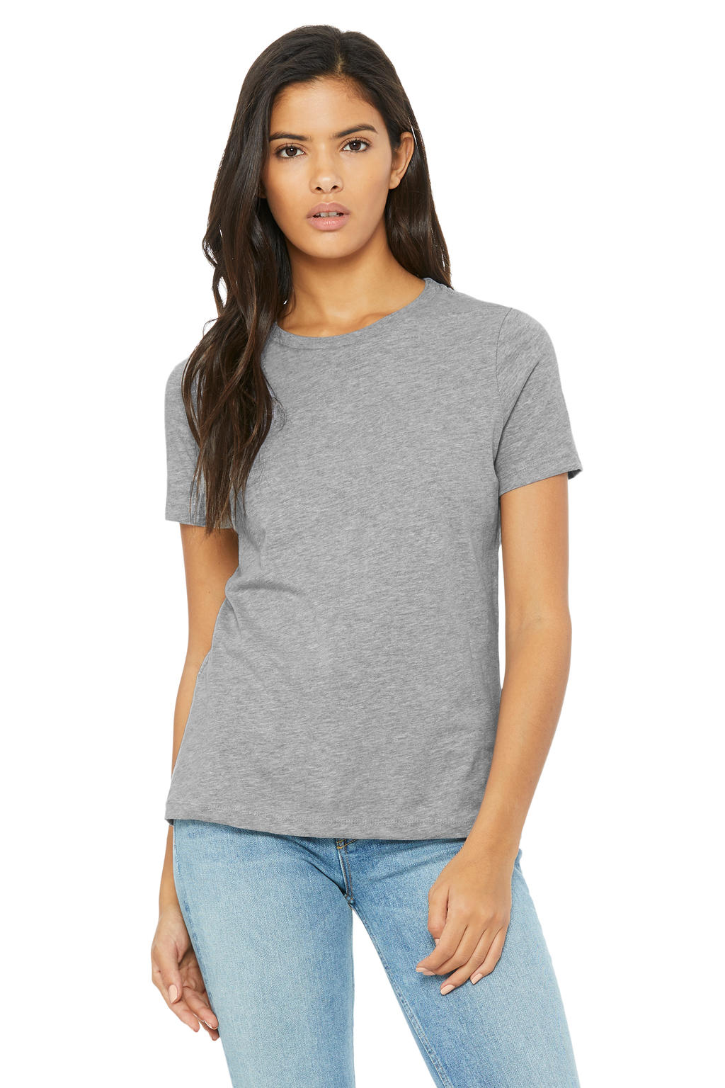  Womens Relaxed CVC Jersey Short Sleeve Tee in Farbe Heather Natural