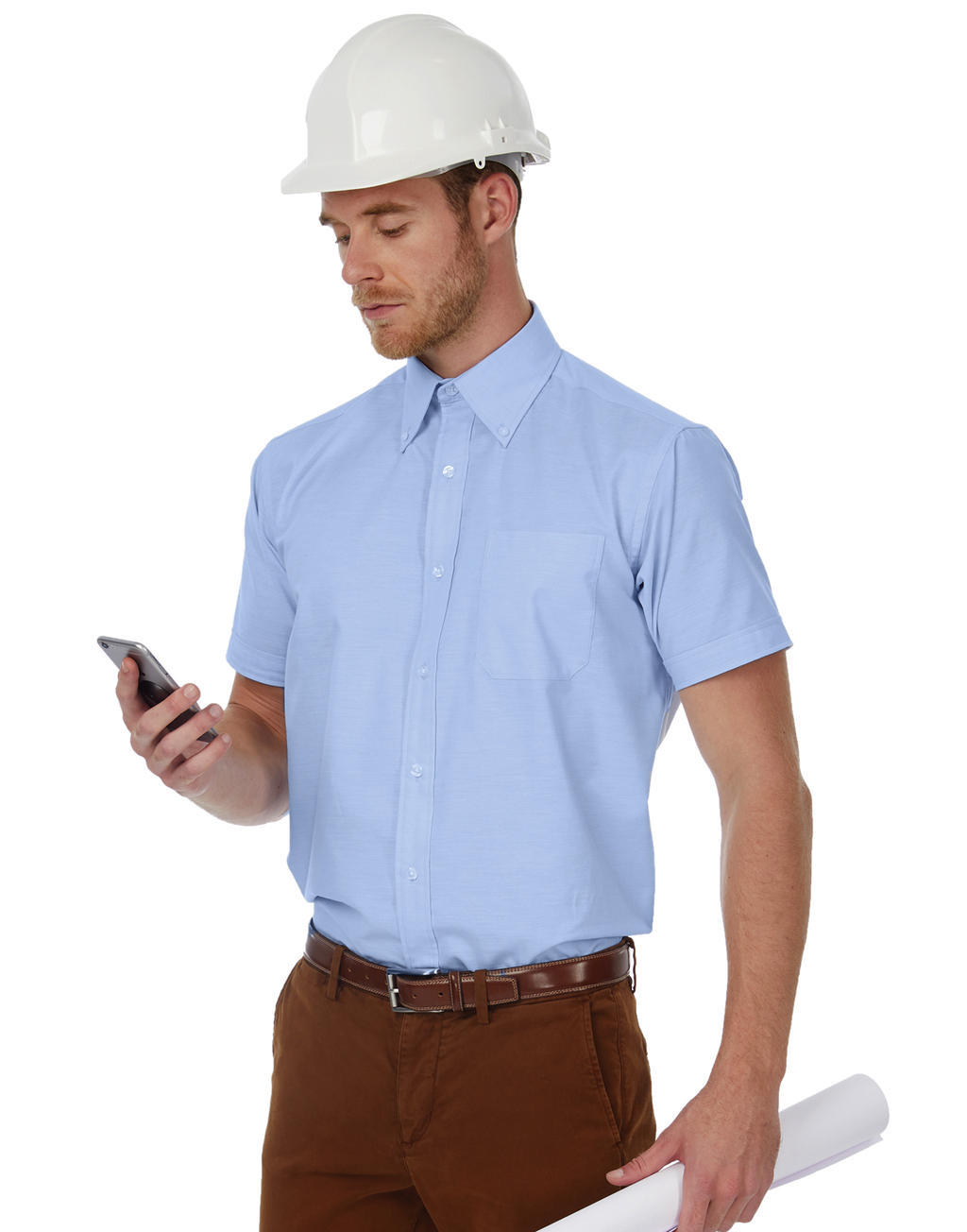  Oxford SSL/men Shirt in Farbe White