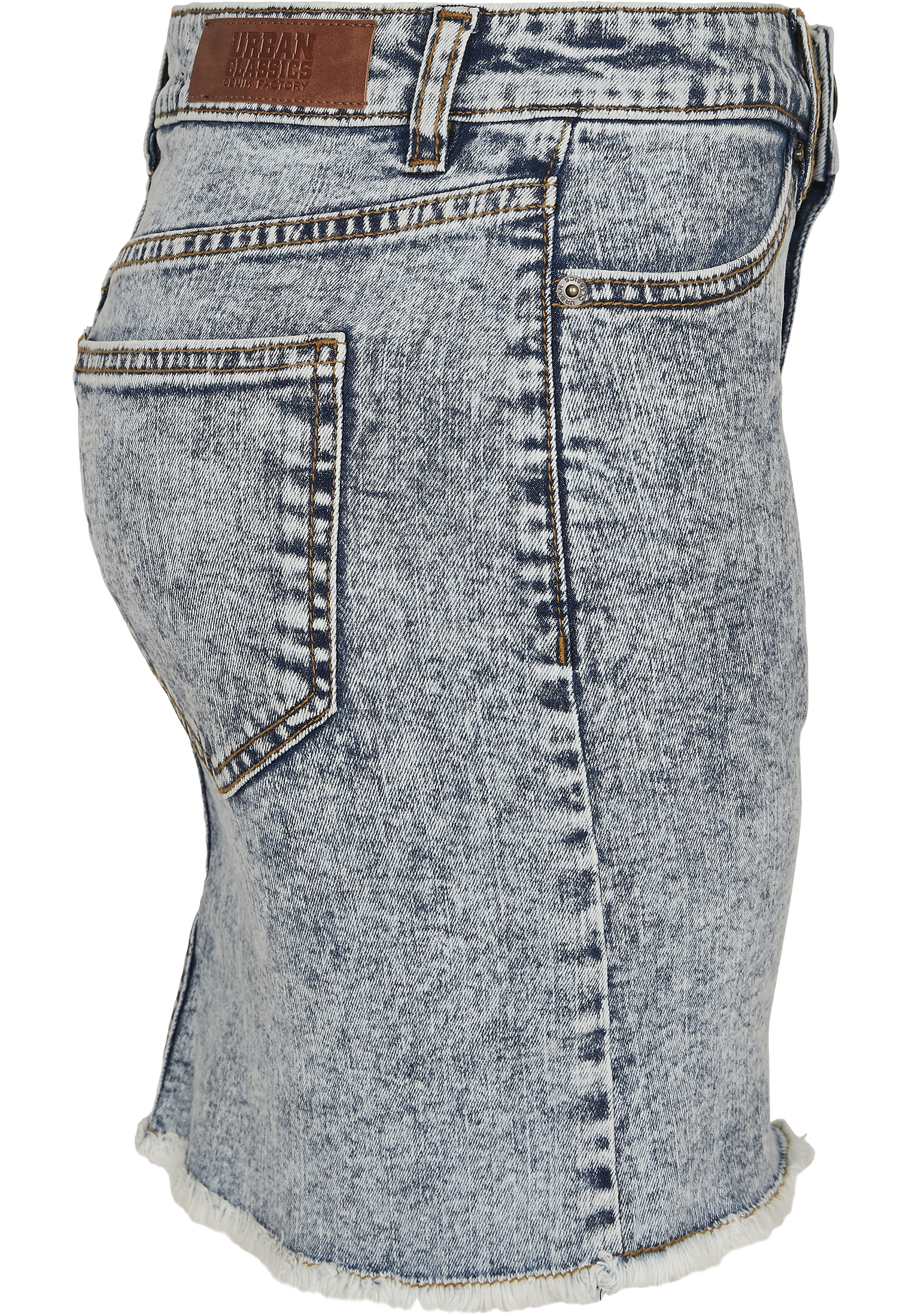 Curvy Ladies Denim Skirt in Farbe light skyblue acid washed