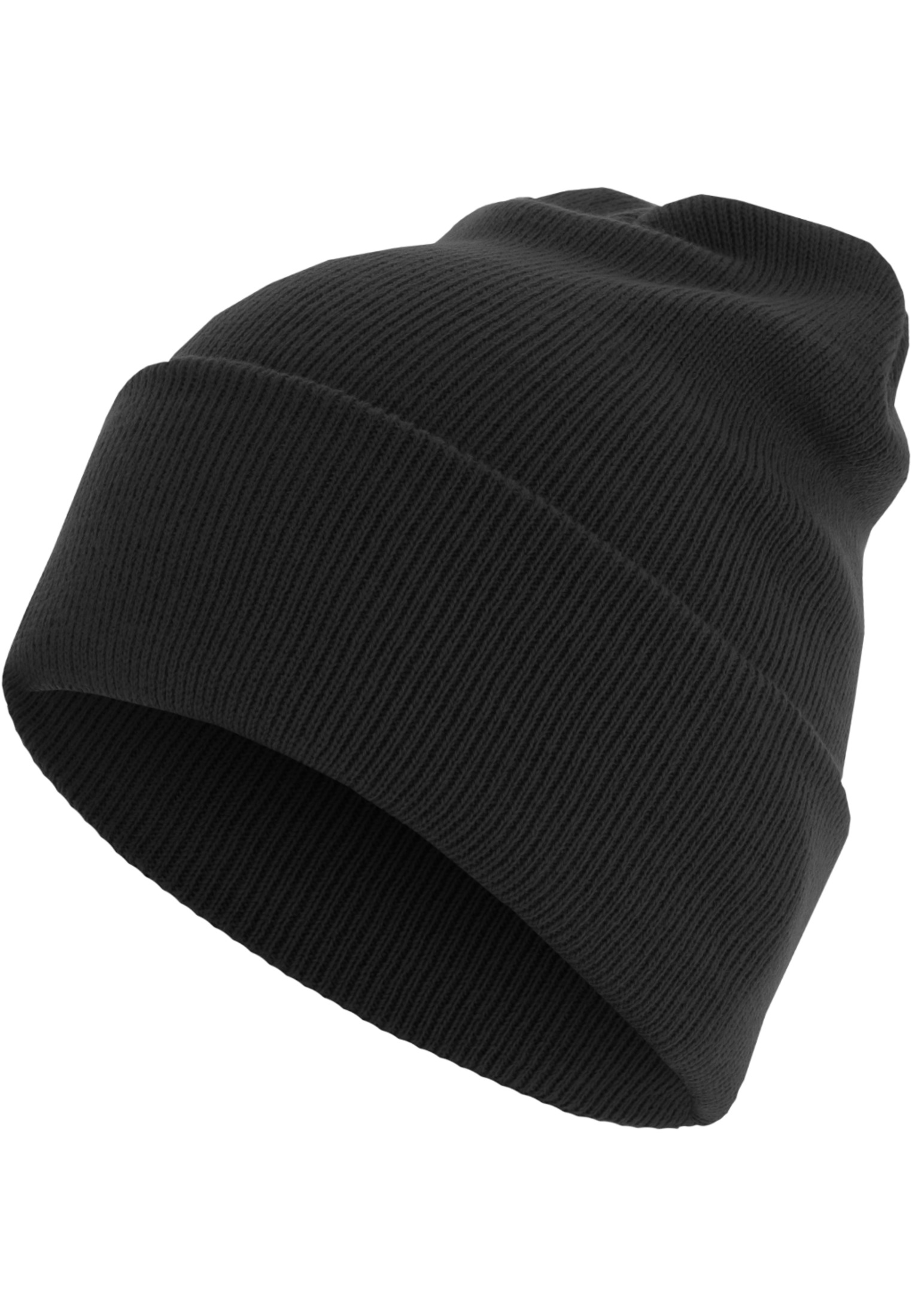 Caps & Beanies Beanie Basic Flap Long Version in Farbe black